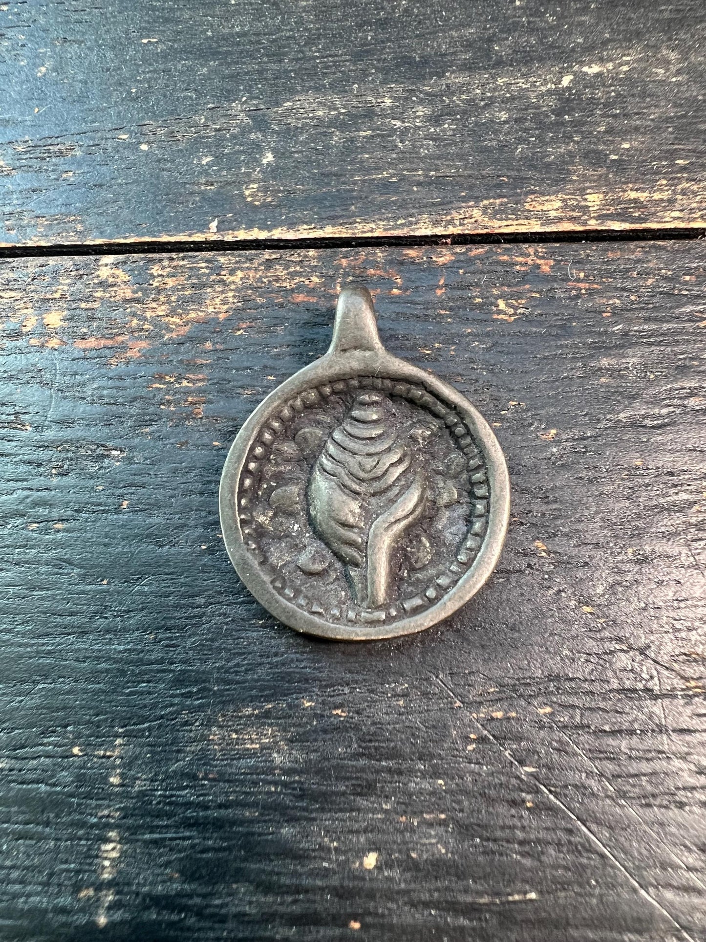 Handmade Brass Conch Shell Pendant | Spiritual Buddhist Jewelry | Artisan Amulet Necklace