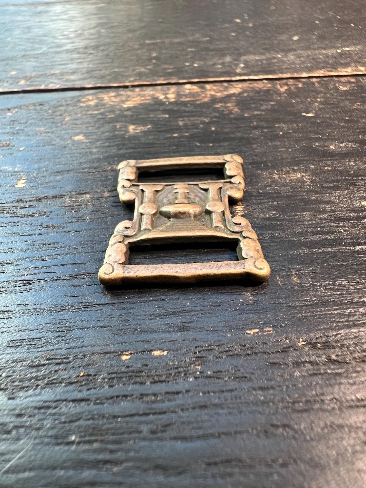 Tibetan Buddhism Pagoda Scriptural Buckle | Antique Iron Book Clasp | Stupa & Treasure Vase Symbol | Ritual Tool