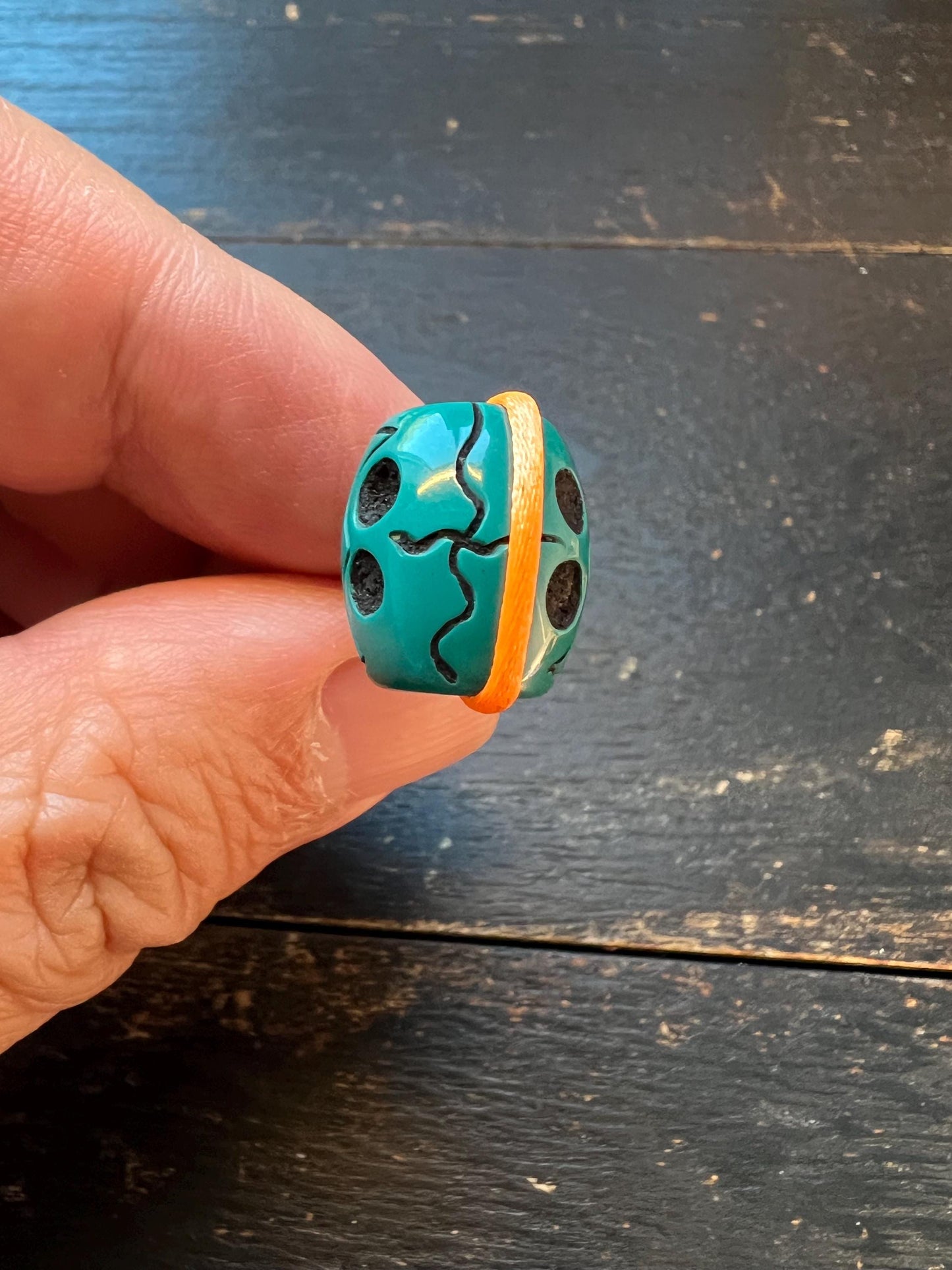 Tibetan Citipati Skull Focal Bead | Hand-Carved Tibetan Glass Amulet | Buddhist Memento Mori Mala