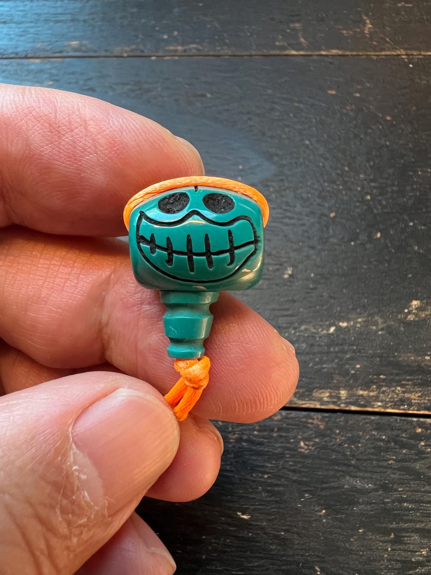 Tibetan Citipati Skull Focal Bead | Hand-Carved Tibetan Glass Amulet | Buddhist Memento Mori Mala