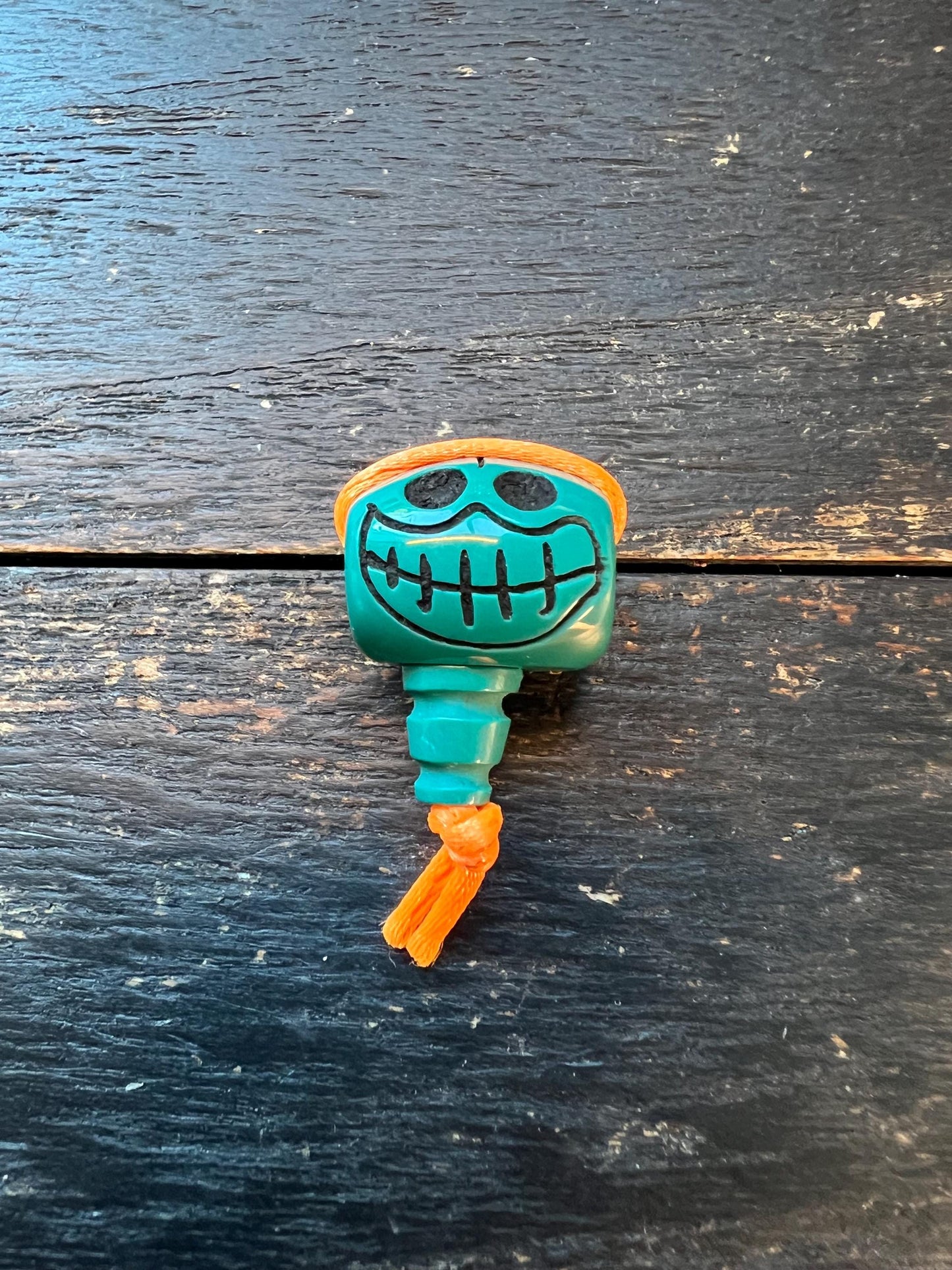 Tibetan Citipati Skull Focal Bead | Hand-Carved Tibetan Glass Amulet | Buddhist Memento Mori Mala