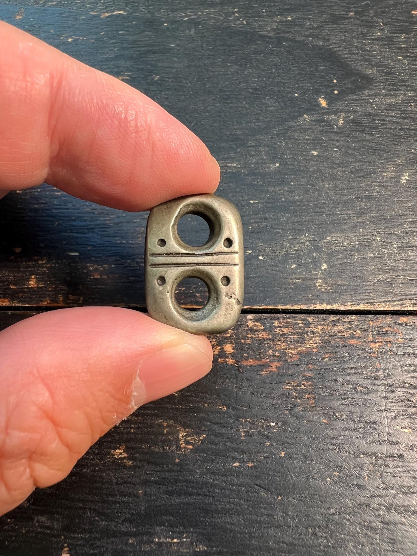 Tibetan Brass Double Hole Slider Pendant | Handmade Ethnic Connector Bead | 3 Colors Available | Mala & Jewelry Making Supply