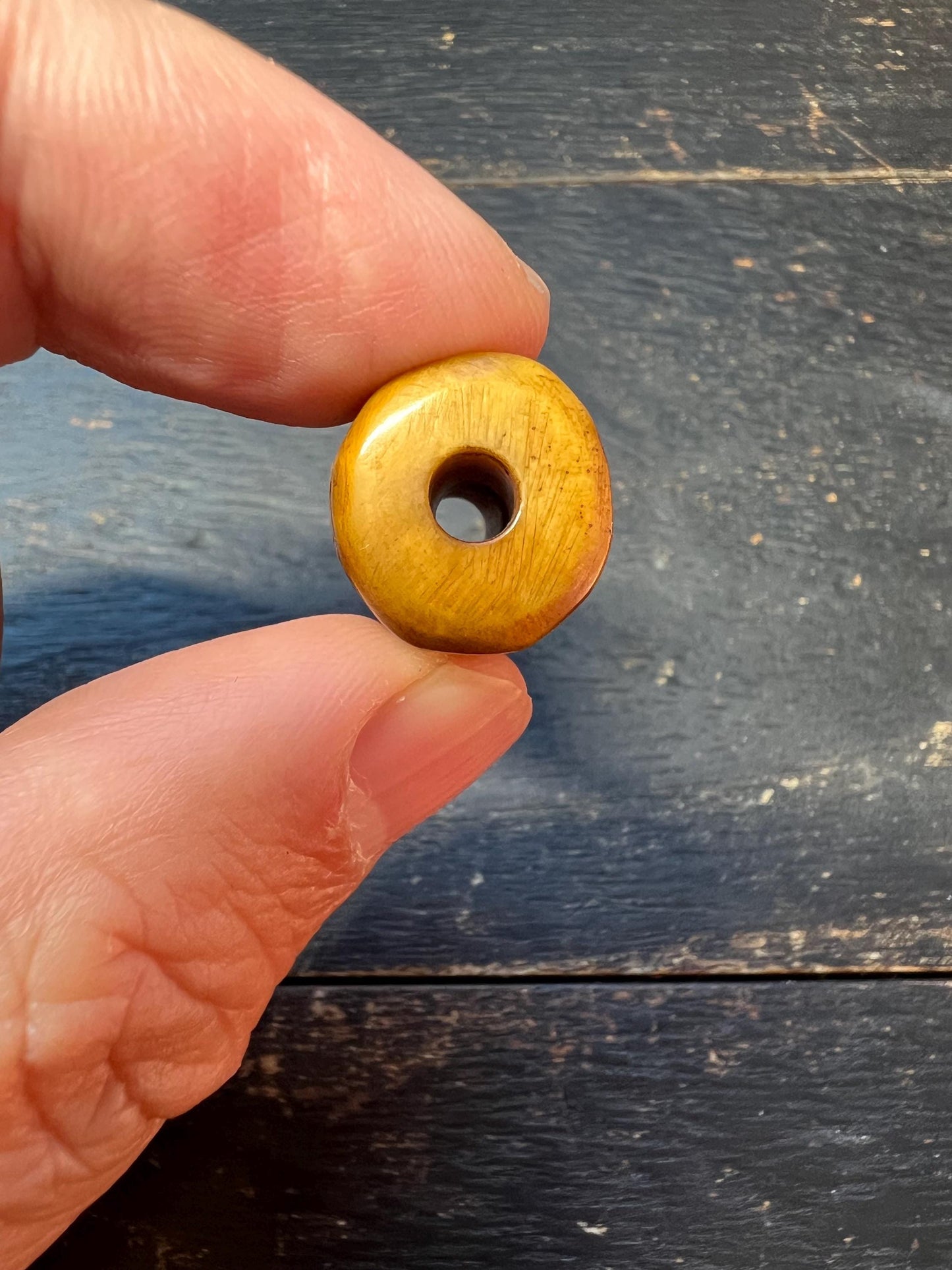 Hand-Carved Tibetan Yak Bone Barrel Bead | Nepal Buddhist Mala Spacer | Vintage Prayer Bead