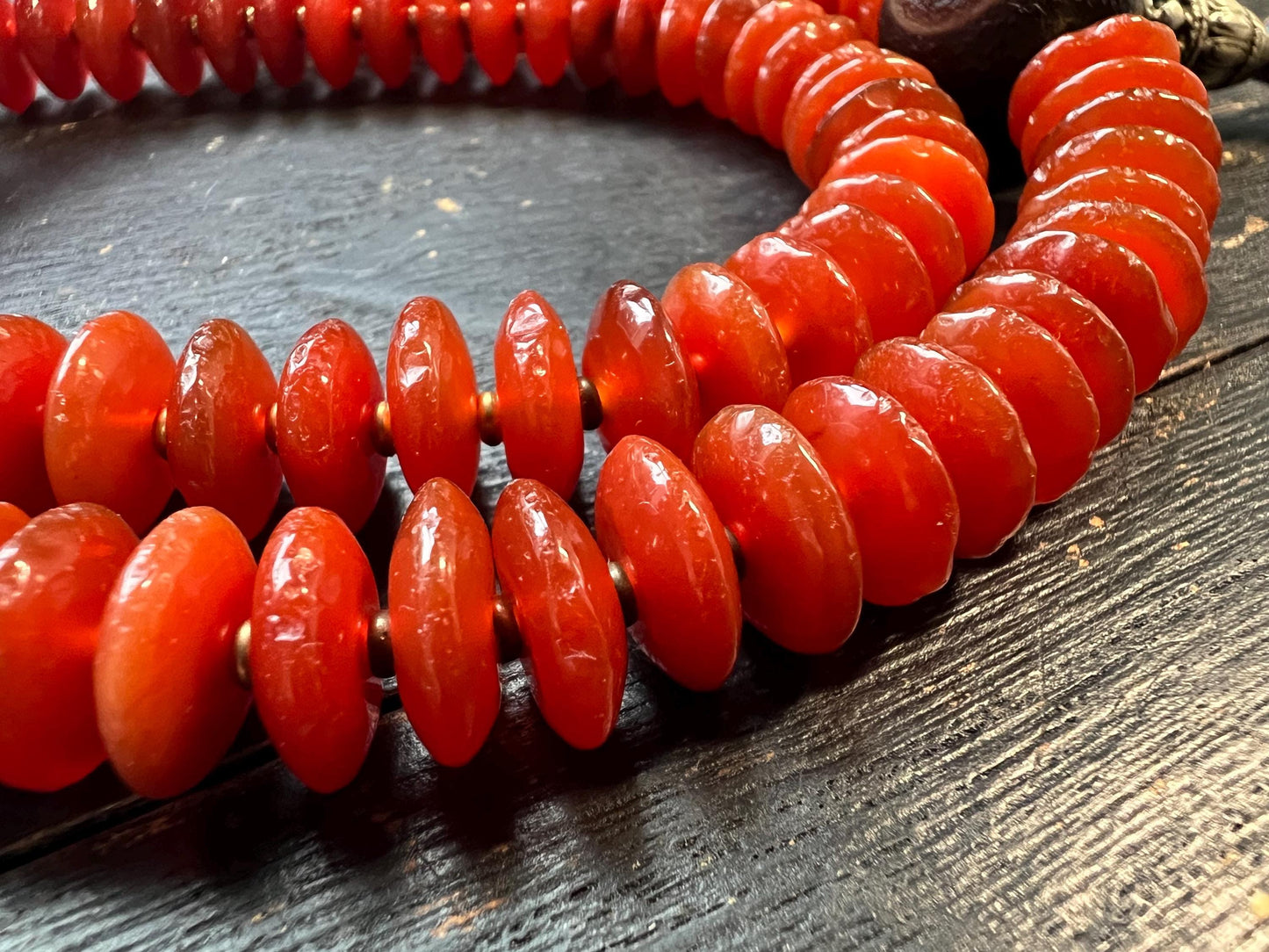 Authentic Tibetan 108-Bead Red Agate Mala with 12mm Agate Guru Bead & Dzi Pendant | Buddhist Meditation Beads | 22” Traditional Handcrafted