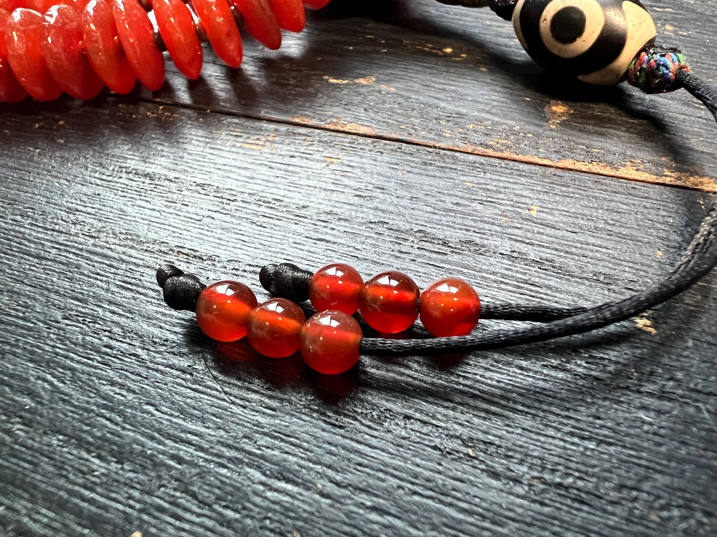 Authentic Tibetan 108-Bead Red Agate Mala with 12mm Agate Guru Bead & Dzi Pendant | Buddhist Meditation Beads | 22” Traditional Handcrafted