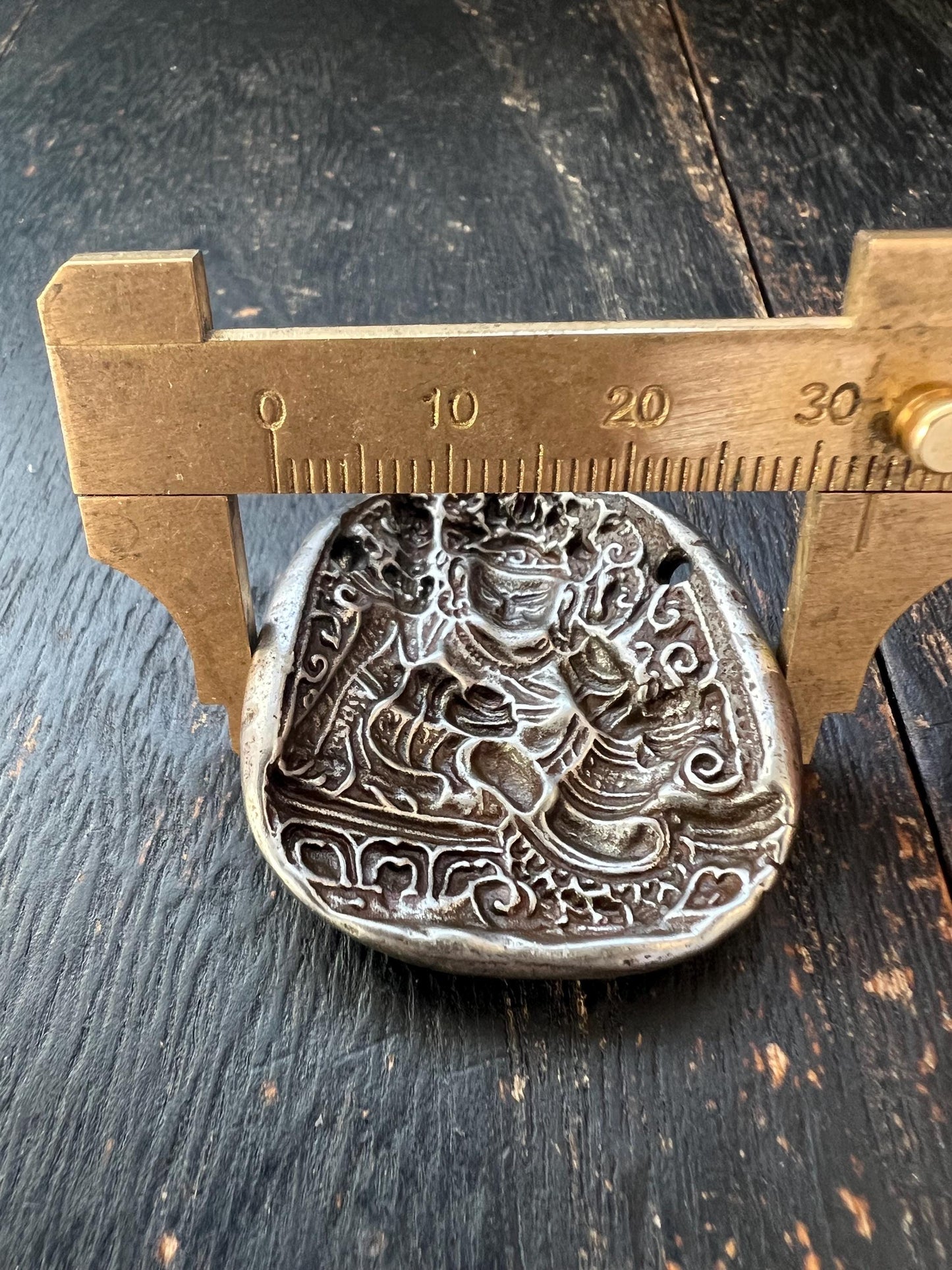 Vintage Tibetan Iron Guru Padmasambhava Tsa Tsa Mold | Buddhist Amulet Pendant | Nepal Tibet Ritual Art
