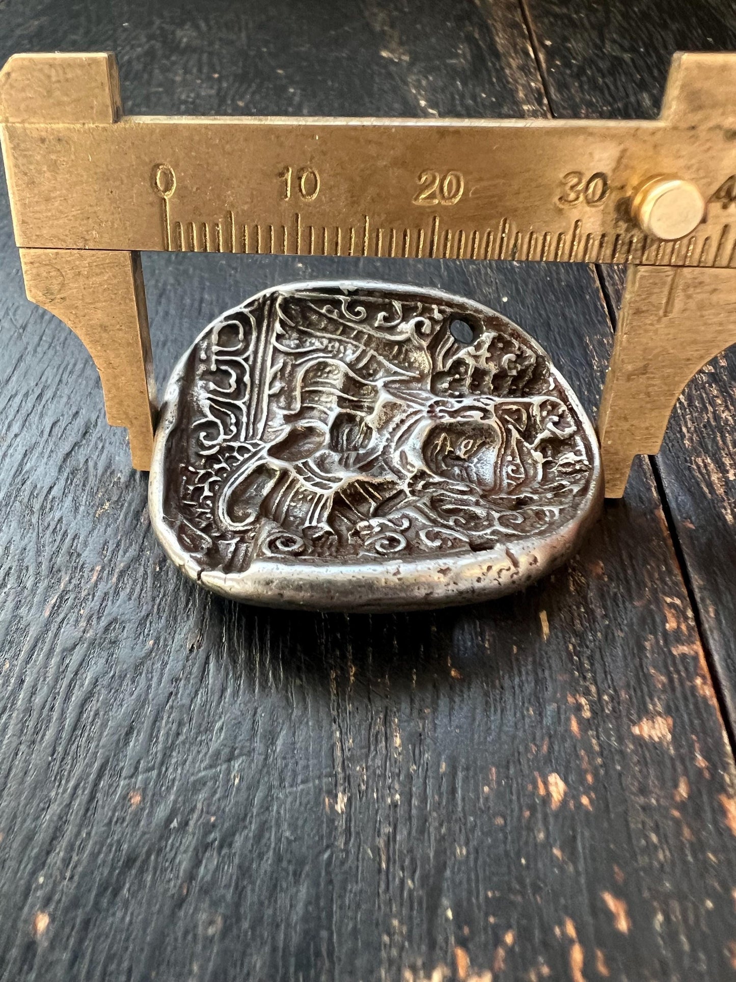 Vintage Tibetan Iron Guru Padmasambhava Tsa Tsa Mold | Buddhist Amulet Pendant | Nepal Tibet Ritual Art