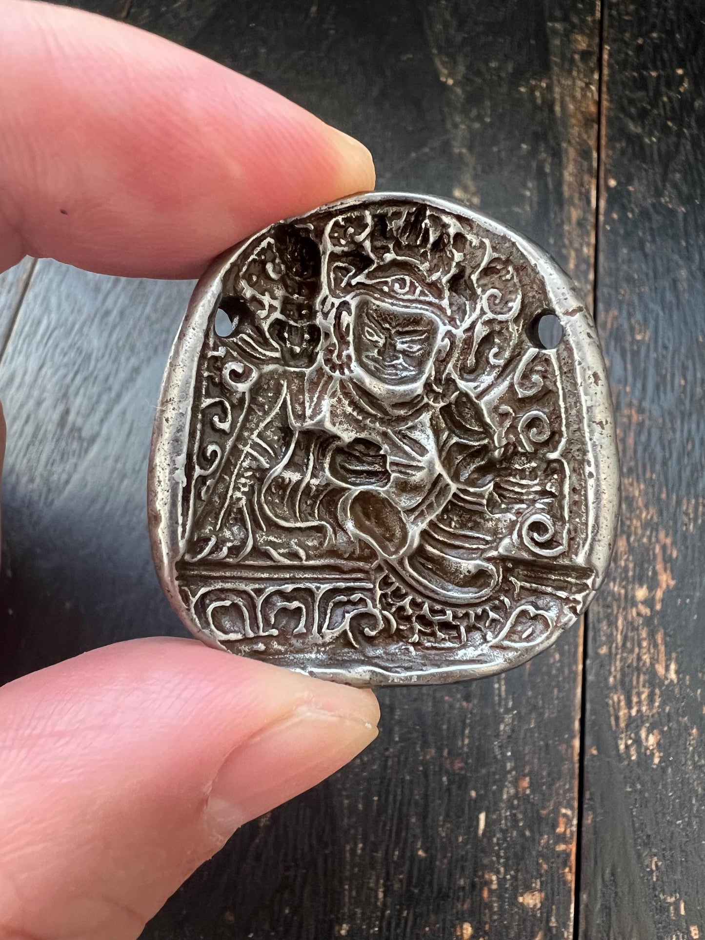 Vintage Tibetan Iron Guru Padmasambhava Tsa Tsa Mold | Buddhist Amulet Pendant | Nepal Tibet Ritual Art