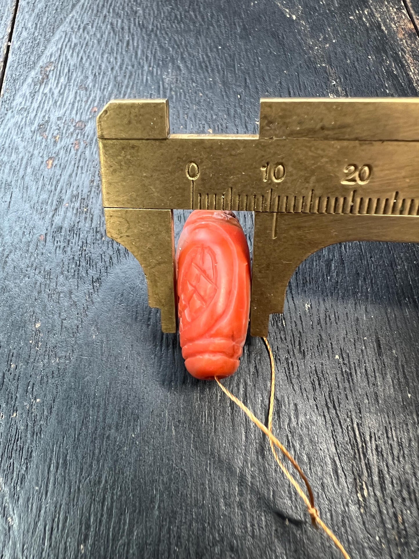 Hand-Carved Tibetan Citipati Skull Cemetery Red Agate Bead | Ritual Amulet | Genuine | Spiritual Protection