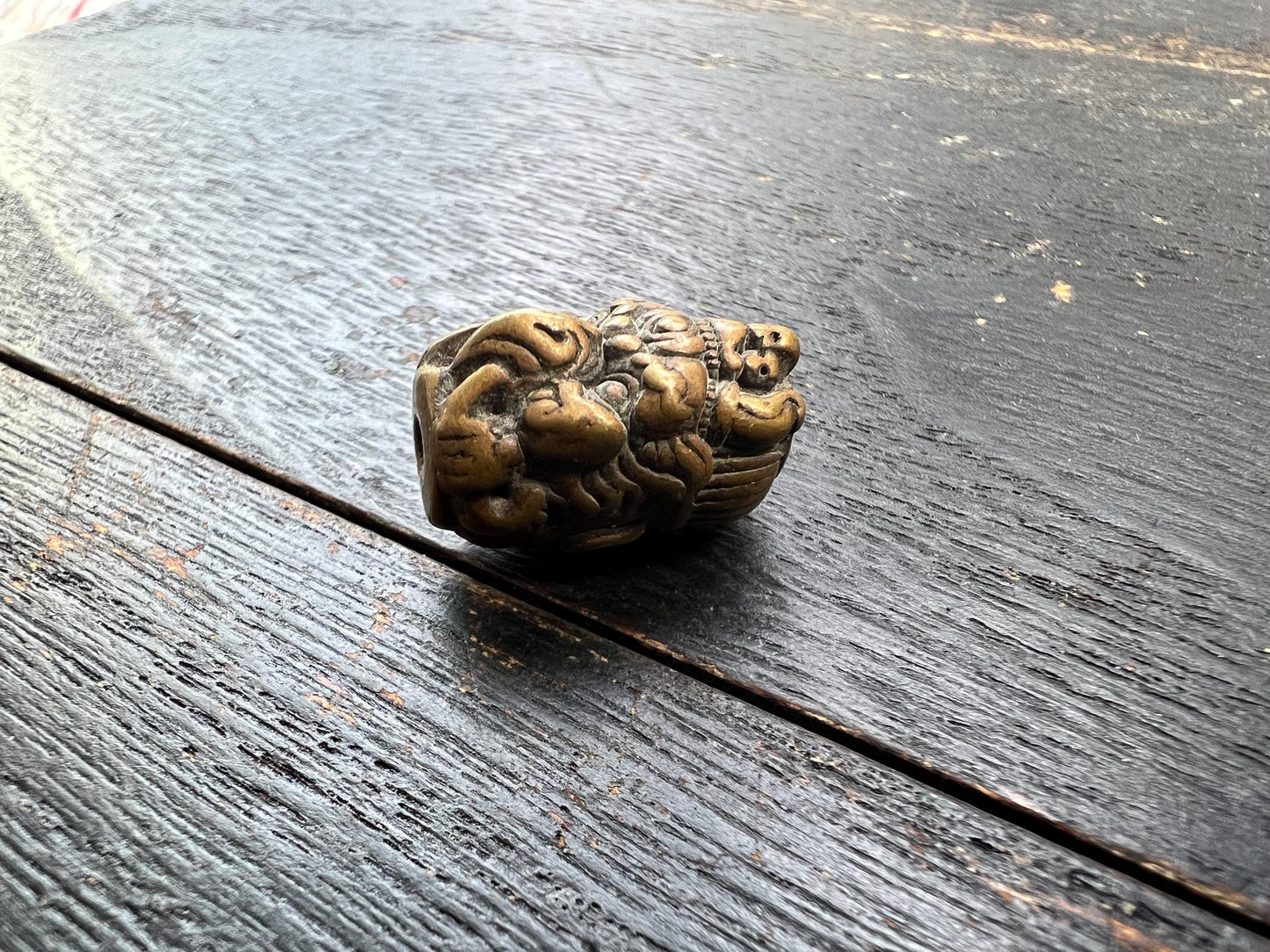 Handmade Brass Garuda Bead Tibetan Buddhist Large-Hole Spacer | Protective Bird Amulet for Mala Bracelet Necklace