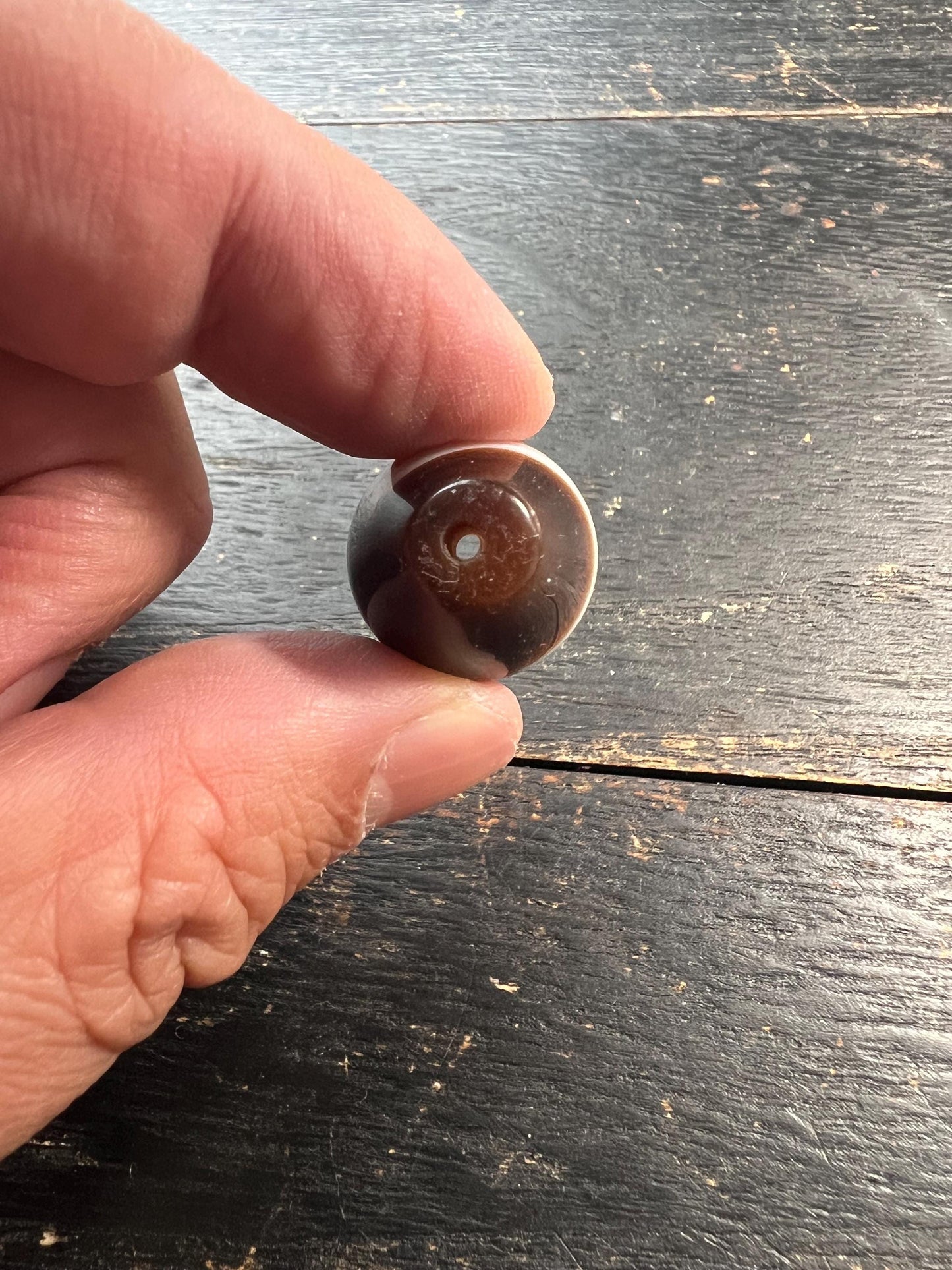 Nepal Tibet Buddhist Dzi Shaped Banded Agate Medicine Bead, Himalayan Spiritual Amulet, Antique Healing Talisman