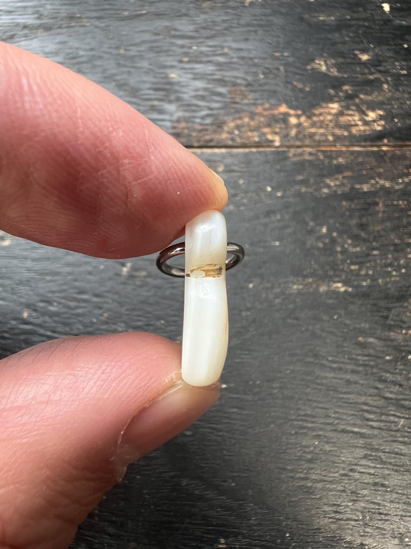Handcrafted Tibetan Conch Shell Amulet Pendant, Carved Seed Syllable ‘ha’ Symbol & Mantra Dot, Buddhist Protection Talisman Charm