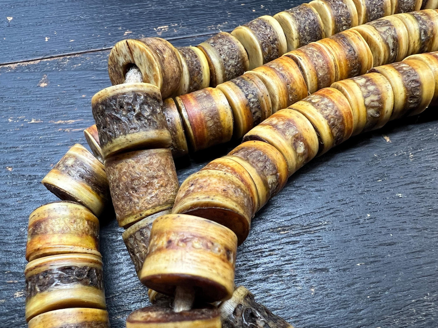 108 Bead Yak Bone Mala | Handcrafted Tibetan Buddhist Prayer Beads | 12.5mm, 40” | Natural Meditation Mala Necklace