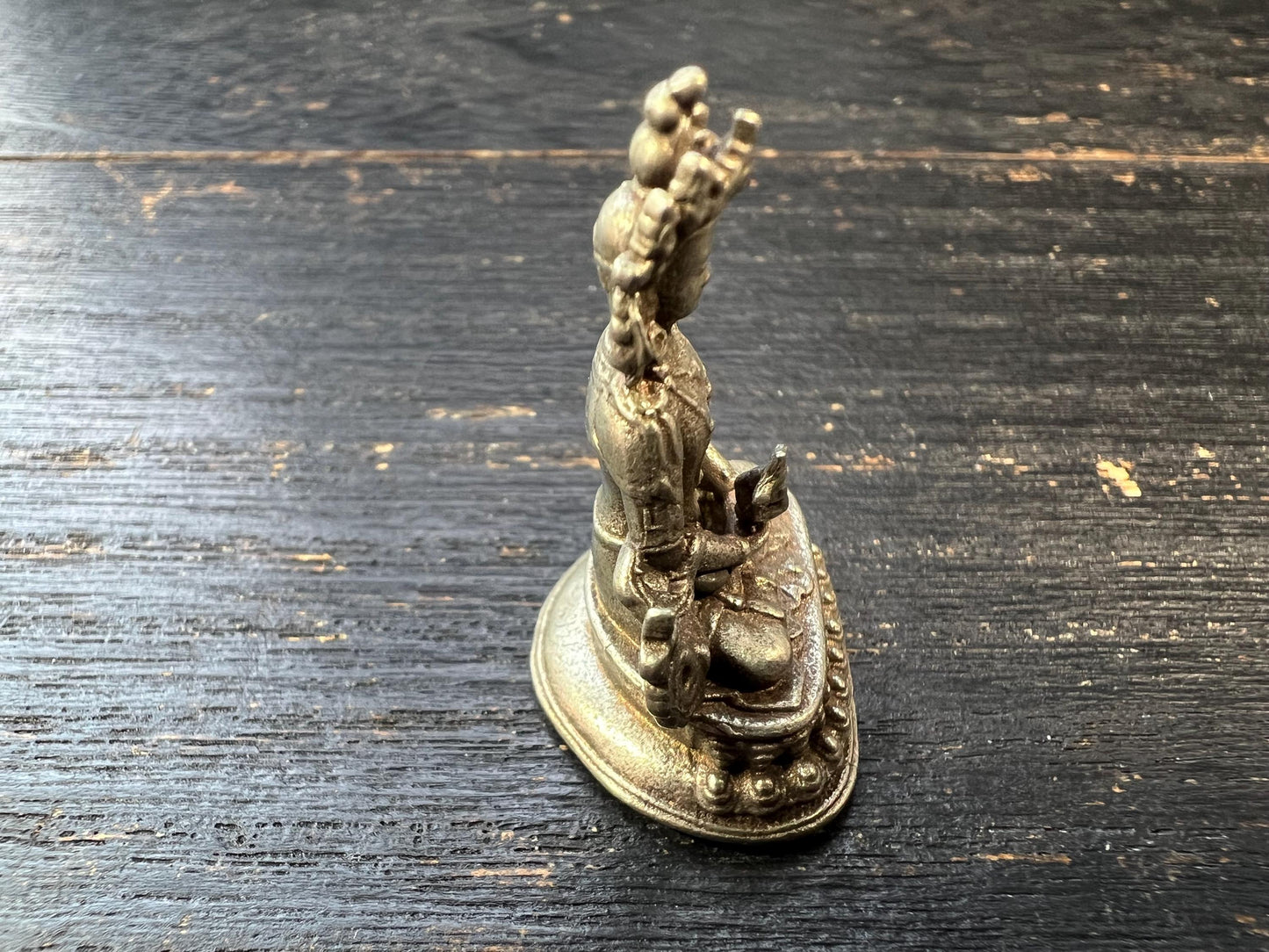 Nepal Tibet Buddhist Amitayus Miniature Statue | White Bronze Longevity Buddha | Handcrafted Spiritual Altar Decor
