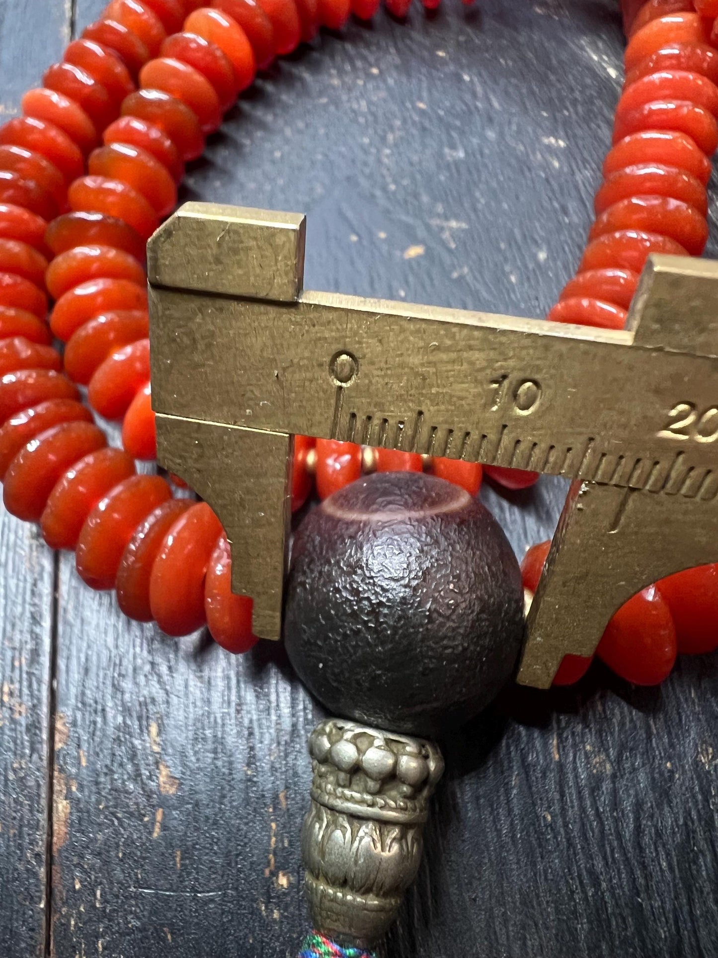 Authentic Tibetan 108-Bead Red Agate Mala with 12mm Agate Guru Bead & Dzi Pendant | Buddhist Meditation Beads | 22” Traditional Handcrafted