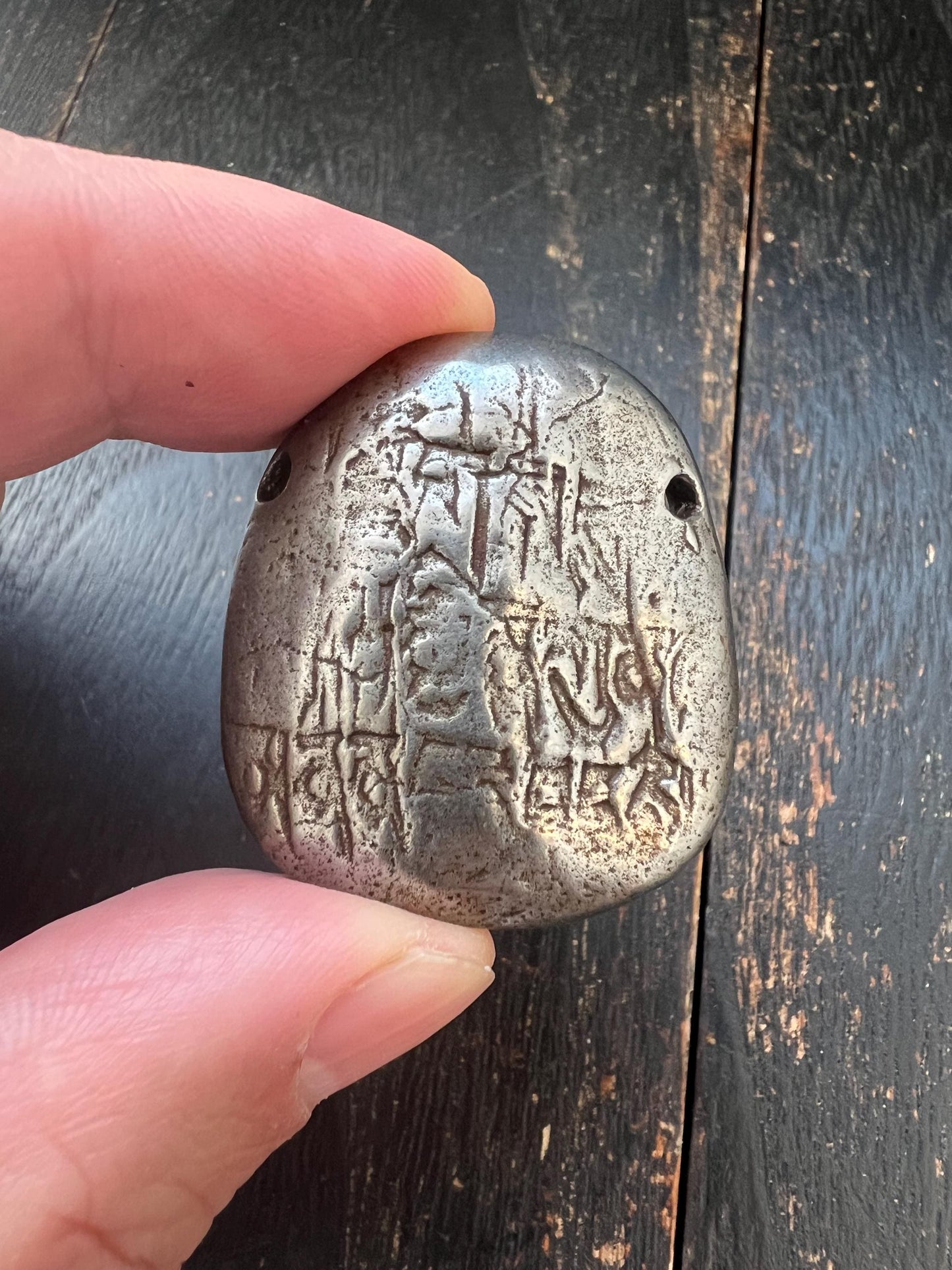 Vintage Tibetan Iron Guru Padmasambhava Tsa Tsa Mold | Buddhist Amulet Pendant | Nepal Tibet Ritual Art