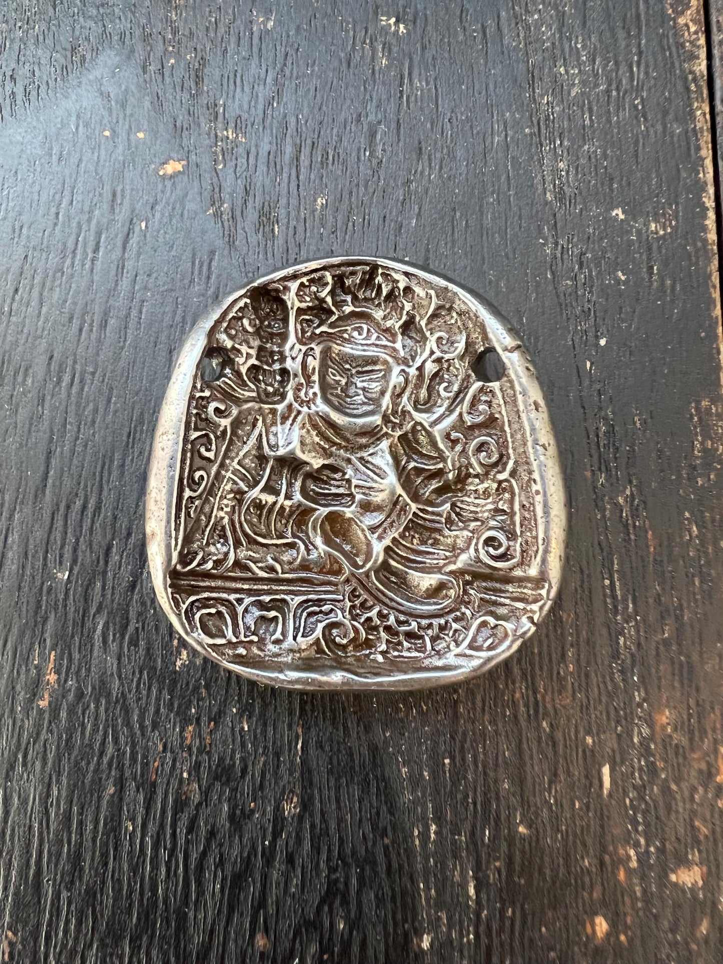 Vintage Tibetan Iron Guru Padmasambhava Tsa Tsa Mold | Buddhist Amulet Pendant | Nepal Tibet Ritual Art