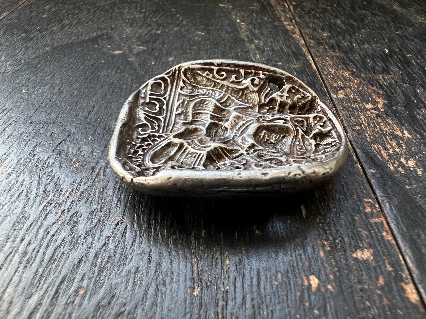 Vintage Tibetan Iron Guru Padmasambhava Tsa Tsa Mold | Buddhist Amulet Pendant | Nepal Tibet Ritual Art