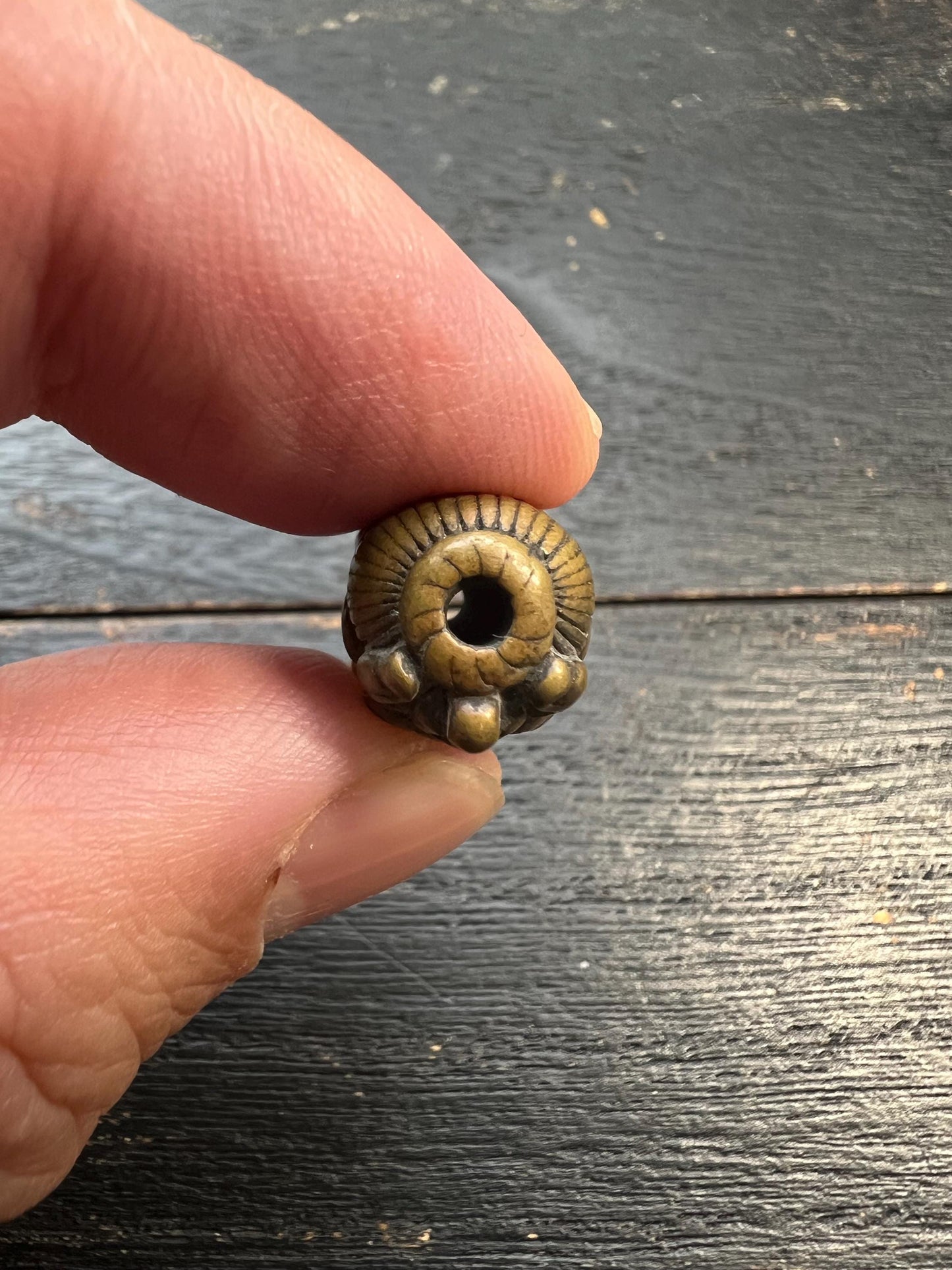Handmade Brass Garuda Bead Tibetan Buddhist Large-Hole Spacer | Protective Bird Amulet for Mala Bracelet Necklace