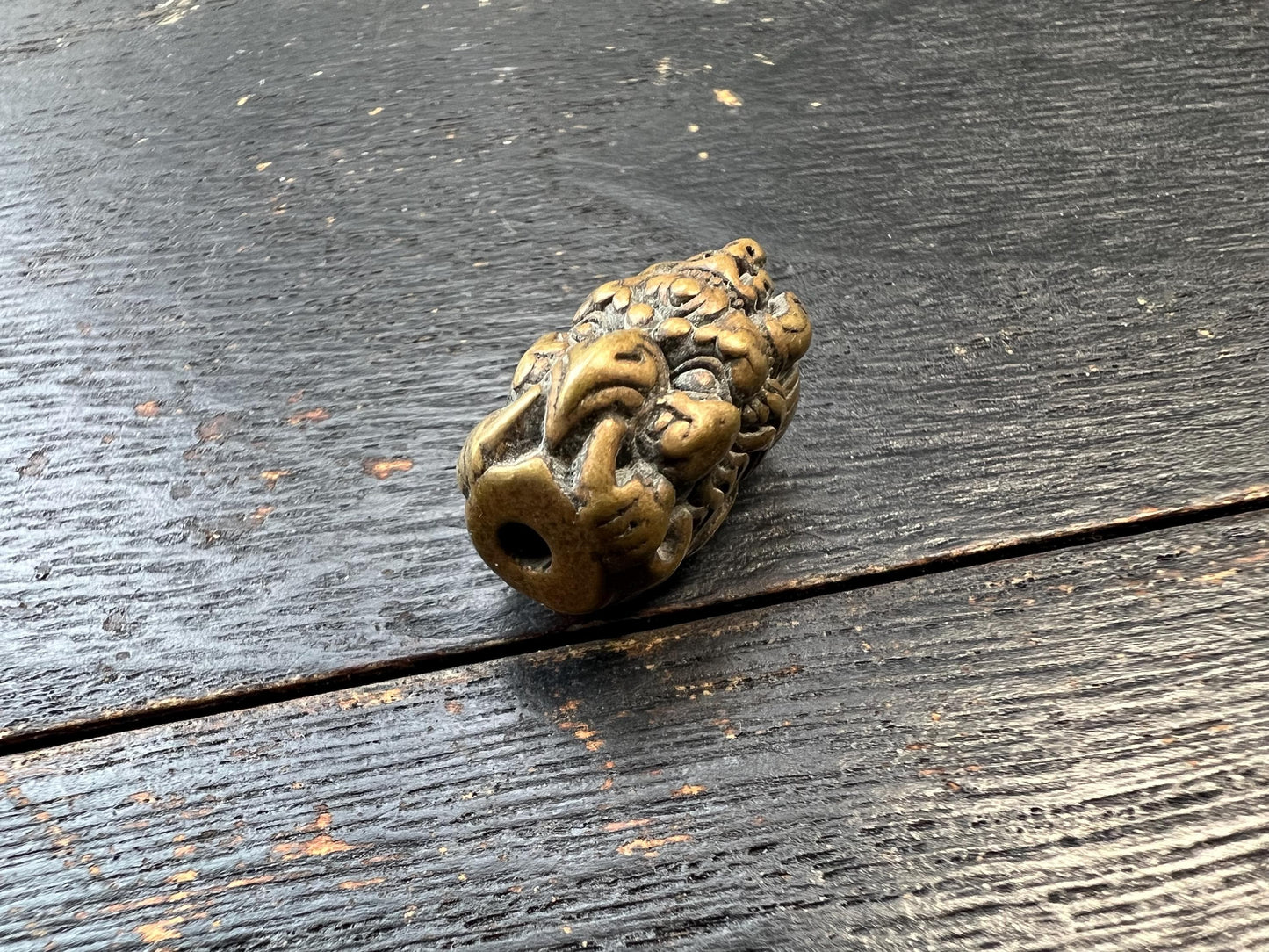Handmade Brass Garuda Bead Tibetan Buddhist Large-Hole Spacer | Protective Bird Amulet for Mala Bracelet Necklace