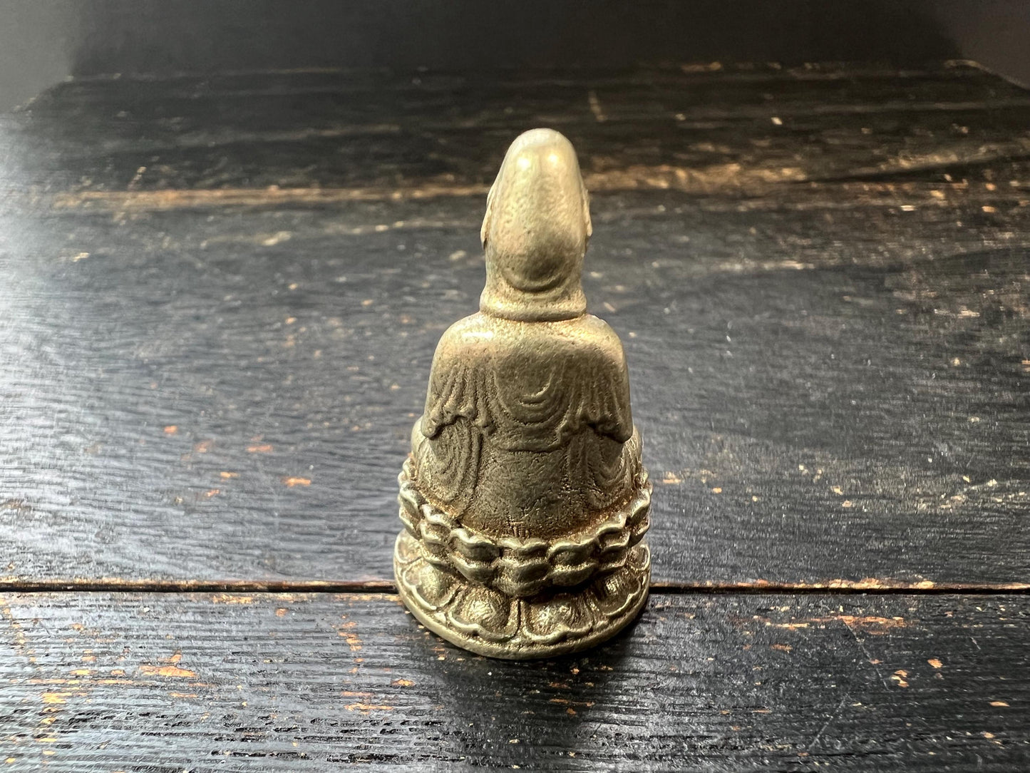 Mini White Copper Guanyin Statue, Handmade Bodhisattva Figurine, 32mm Small Compassion Goddess, Buddhist Altar Decor