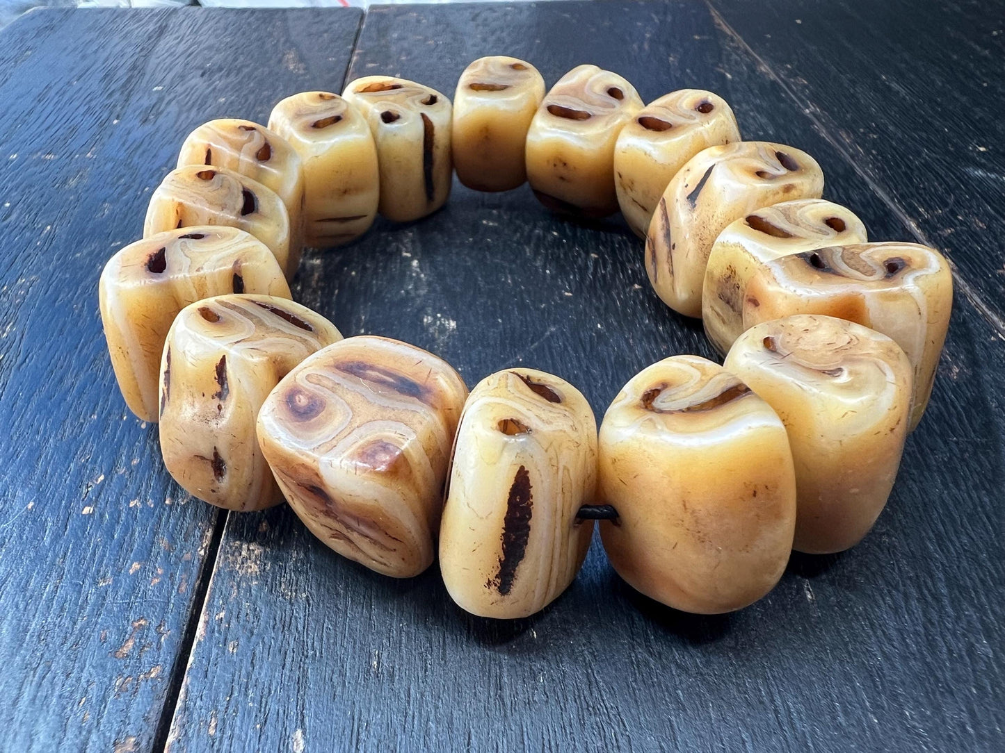 Handmade Camel Tooth Bracelet | Tribal Ethnic Jewelry | Natural Bone Beads | Unique Spiritual Talisman