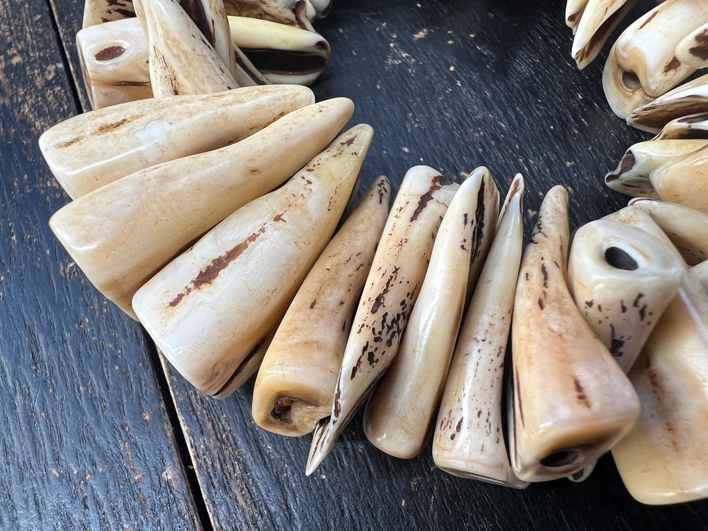 Camel Tooth Mala Counters – Genuine Animal Tooth Spacer Beads, Tribal Amulet, Unique Meditation Accessory