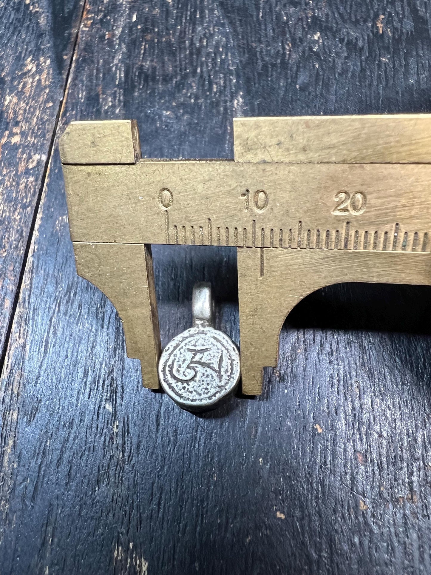Tibetan White Brass Six Syllable Mantra Pendant “Om Mani Padme Hum” Amulet