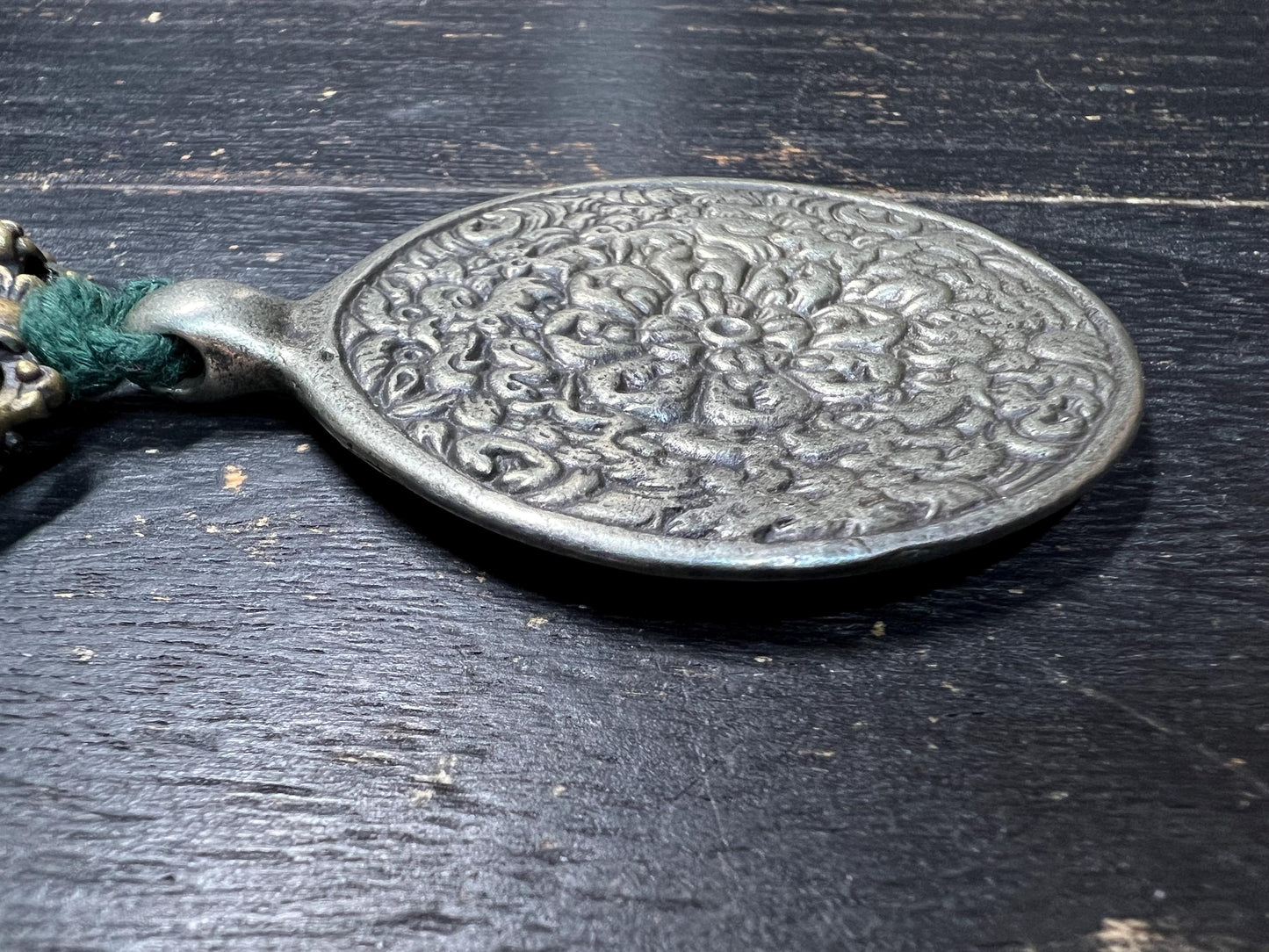 Large White Copper Tibetan Nine Palaces Bagua Pendant | Feng Shui Protection Amulet | Buddhist Sacred Talisman | Vintage Astrology Charm