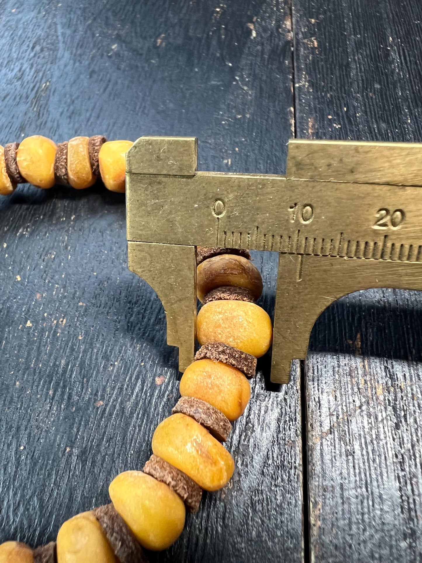 Natural Baltic Amber Bracelet with Leather Spacers, 9-11mm, Meditation Beads for Men & Women