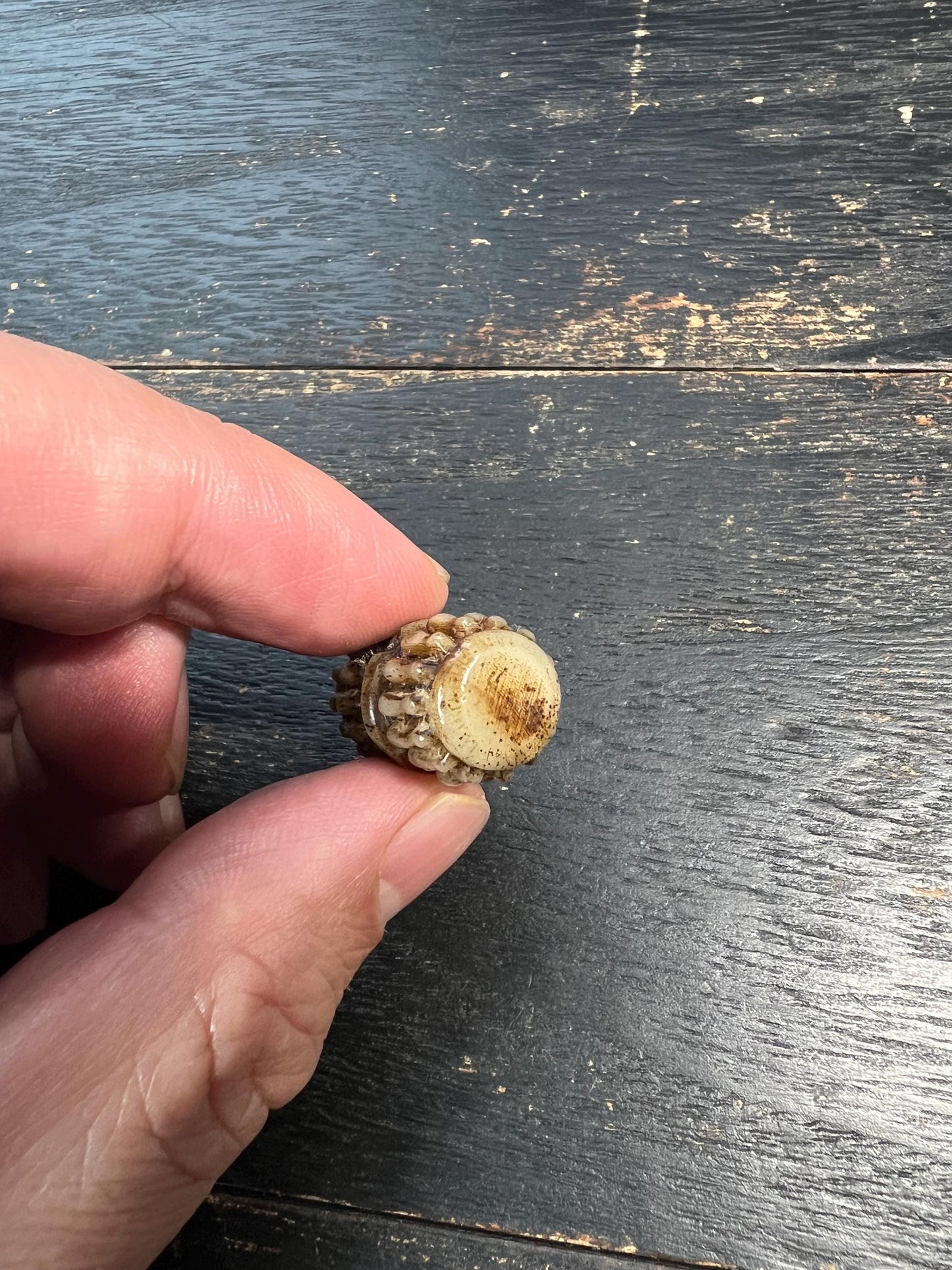 Hand-Carved Yak Bone Guru Bead Barrel, Tibetan Buddhist Mala Spacer, Barrel-Shaped Meditation Guru Bead