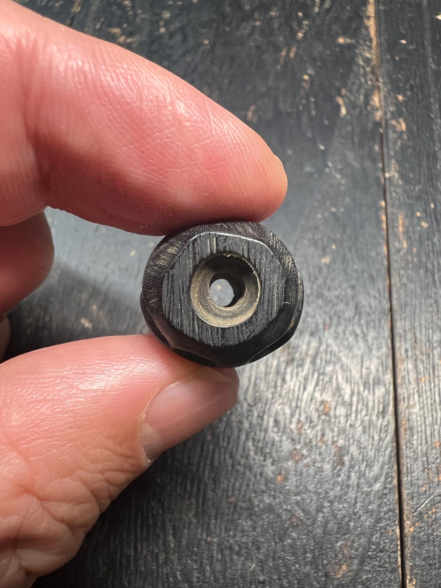 Hand Carved Ox Horn Smashan Chitta Skull Spacer Bead – Tibetan Buddhist Mala Separator – Unique Vintage Amulet Bead