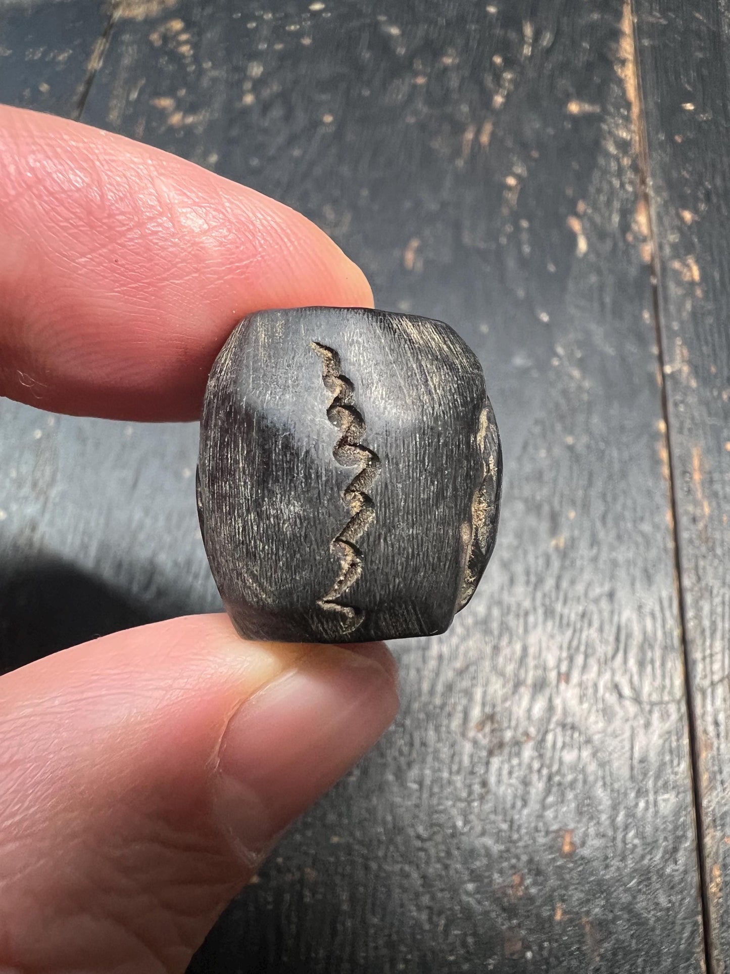 Hand Carved Ox Horn Smashan Chitta Skull Spacer Bead – Tibetan Buddhist Mala Separator – Unique Vintage Amulet Bead