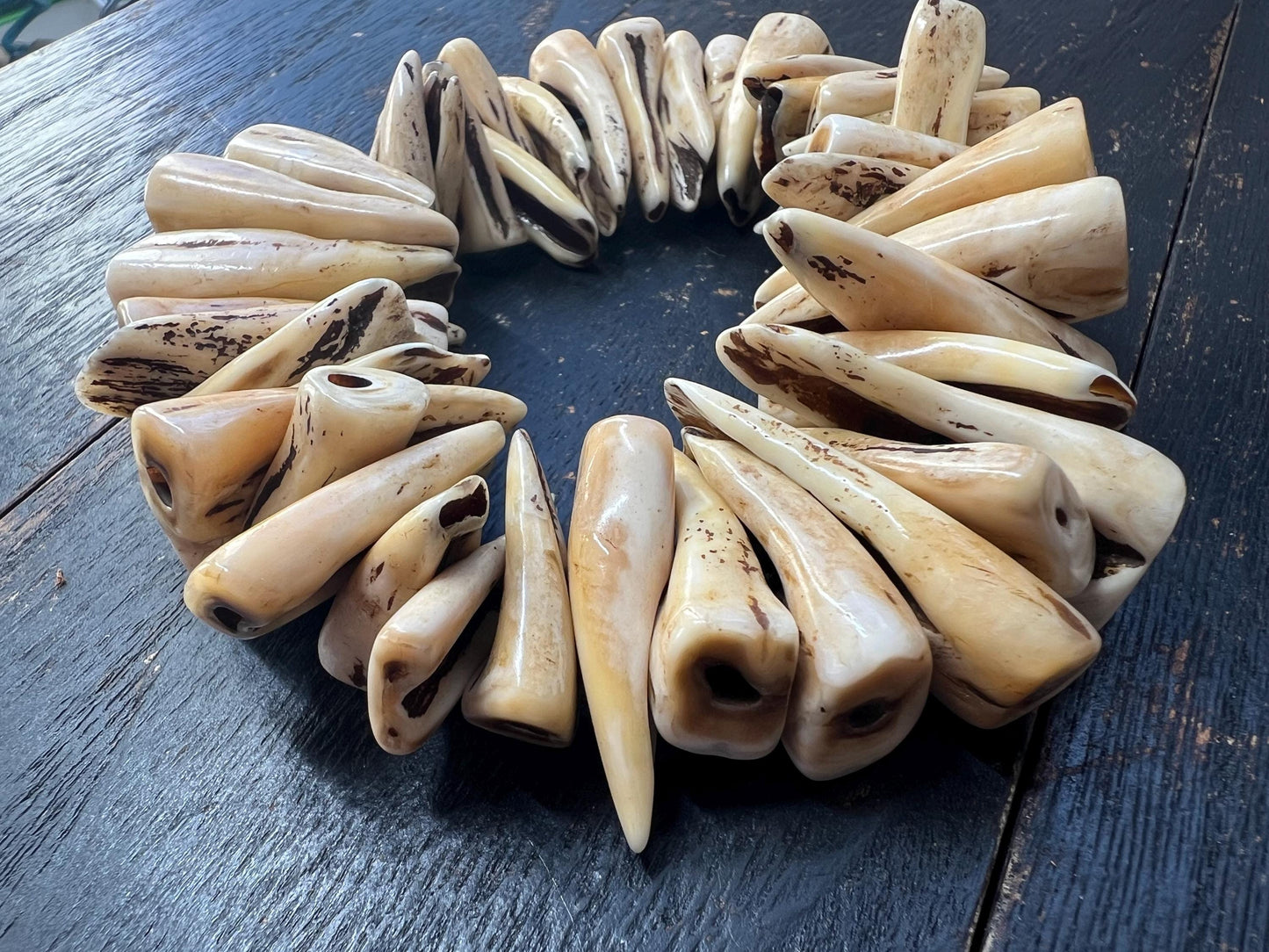 Camel Tooth Mala Counters – Genuine Animal Tooth Spacer Beads, Tribal Amulet, Unique Meditation Accessory