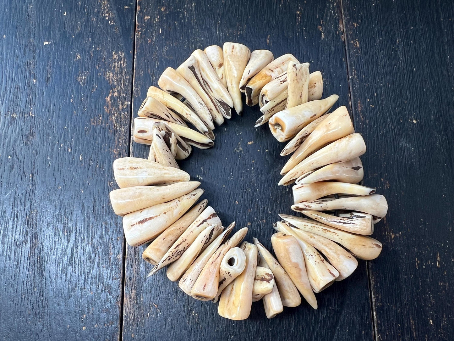 Camel Tooth Mala Counters – Genuine Animal Tooth Spacer Beads, Tribal Amulet, Unique Meditation Accessory