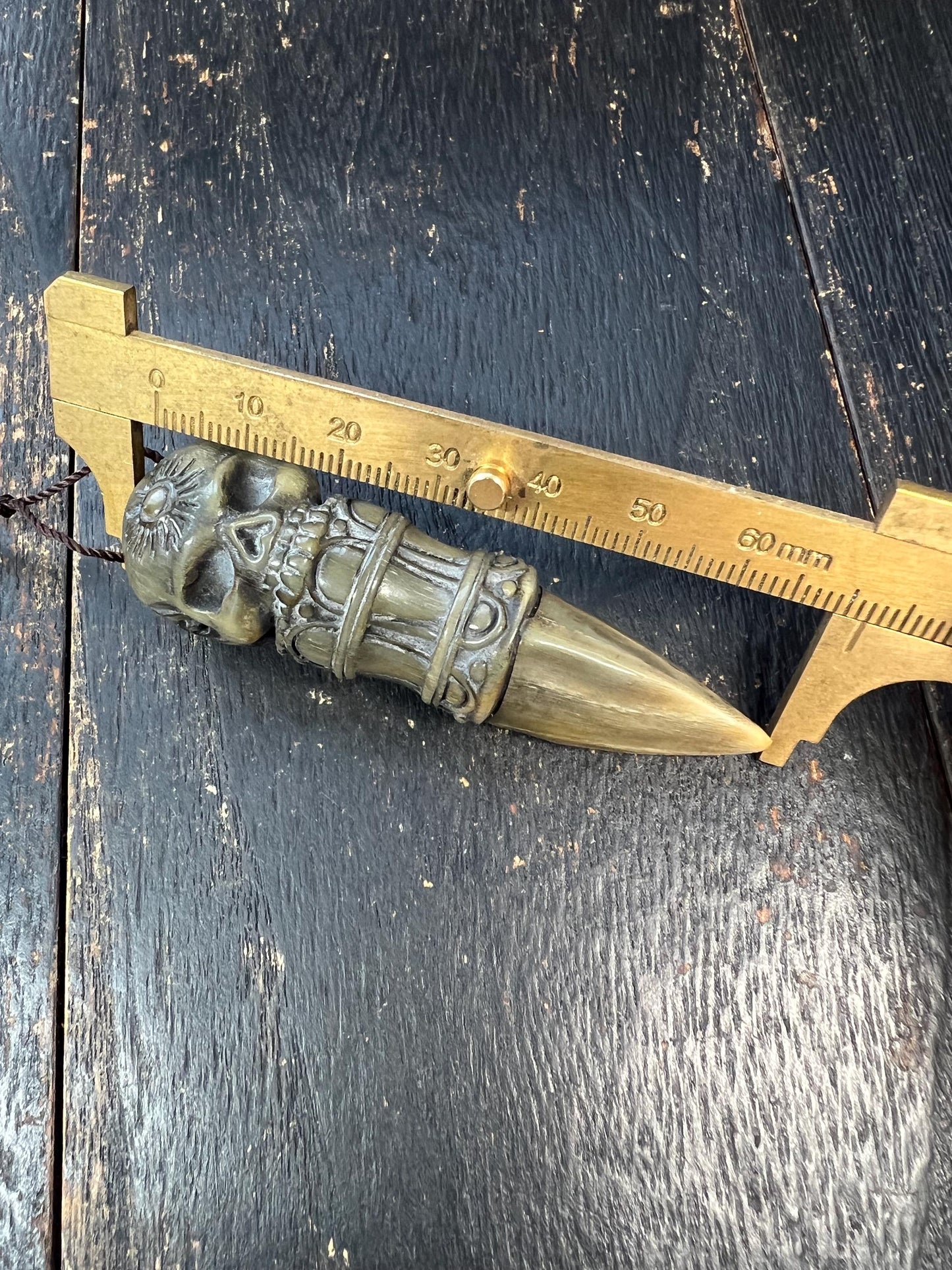 Handcrafted Yak Horn Chod Vajra Dagger with Skull Motif for Spiritual Rituals