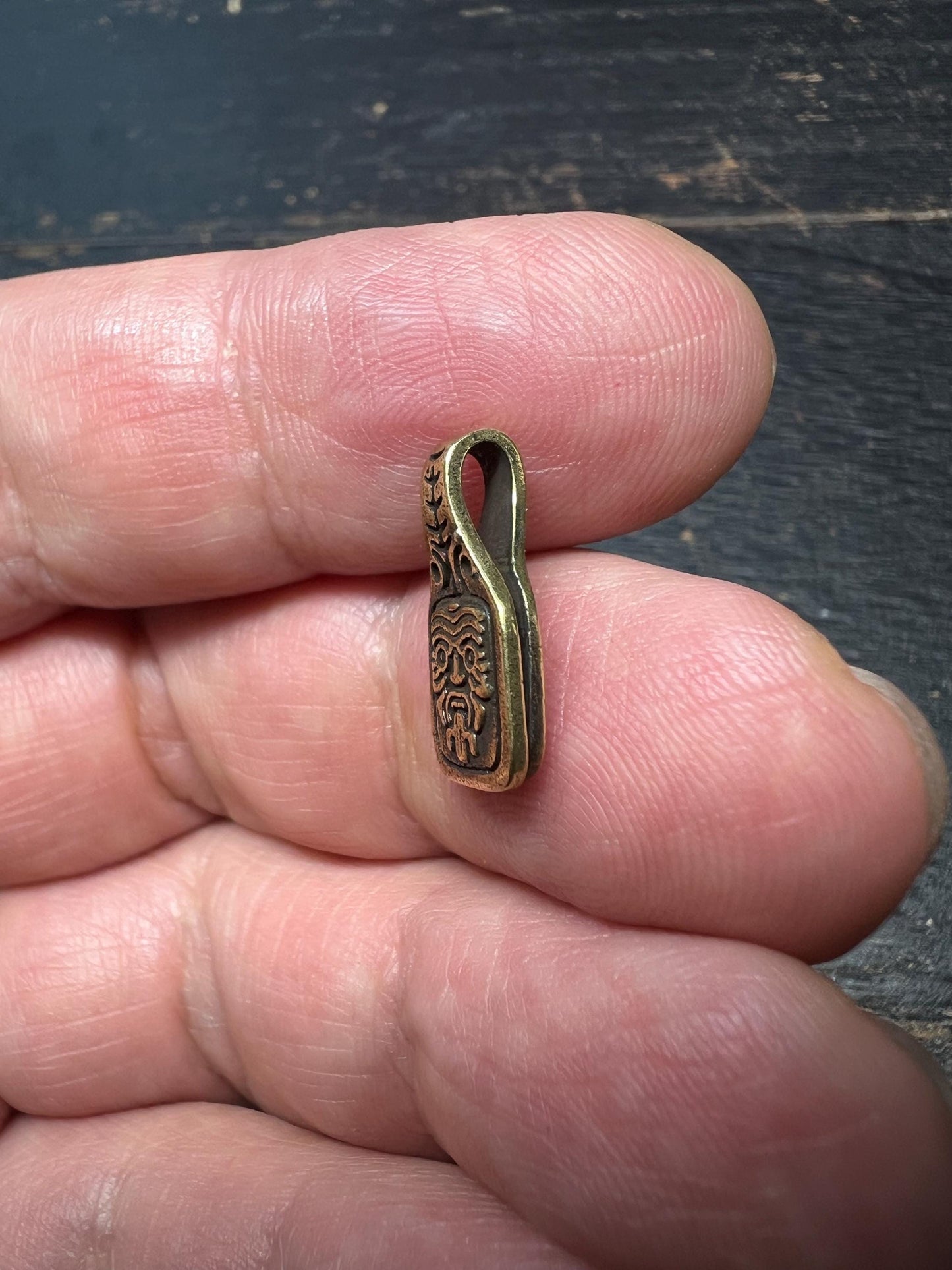 Mini Brass Tibetan Zakiram Clip | Wealth God Pendant Bail for DIY Mala Jewelry
