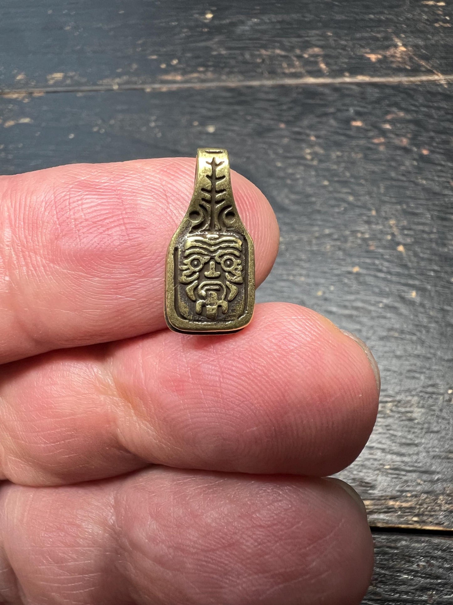 Mini Brass Tibetan Zakiram Clip | Wealth God Pendant Bail for DIY Mala Jewelry