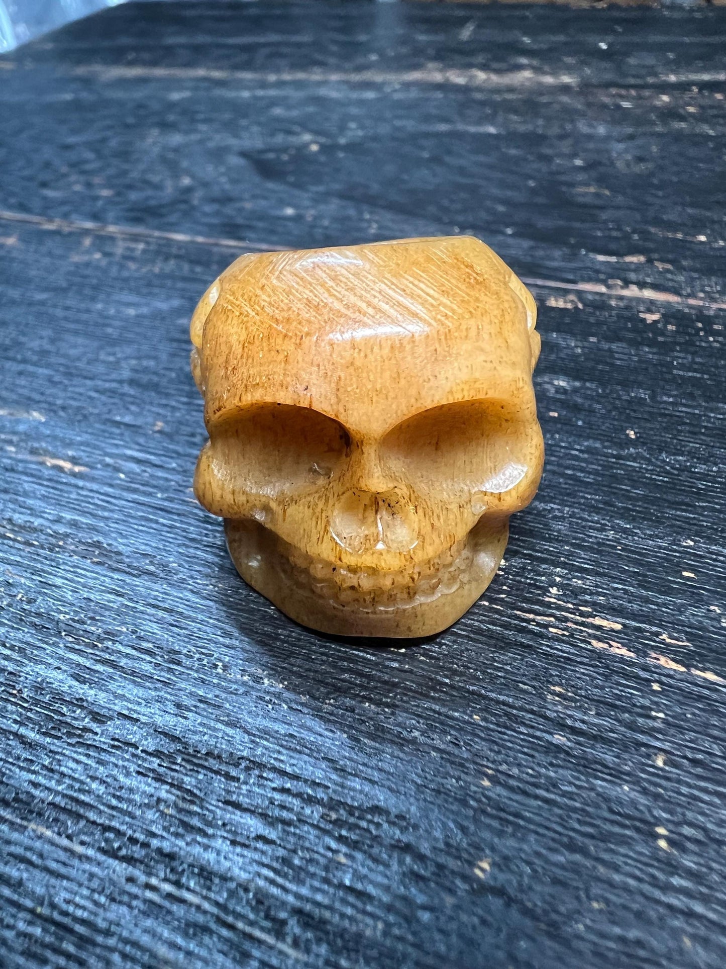 Hand Carved Yak Bone Skull Guru Bead, Large Hole Citipati Pendant, Tibetan Buddhist Impermanence Amulet, Natural Bone Bead for Mala Making