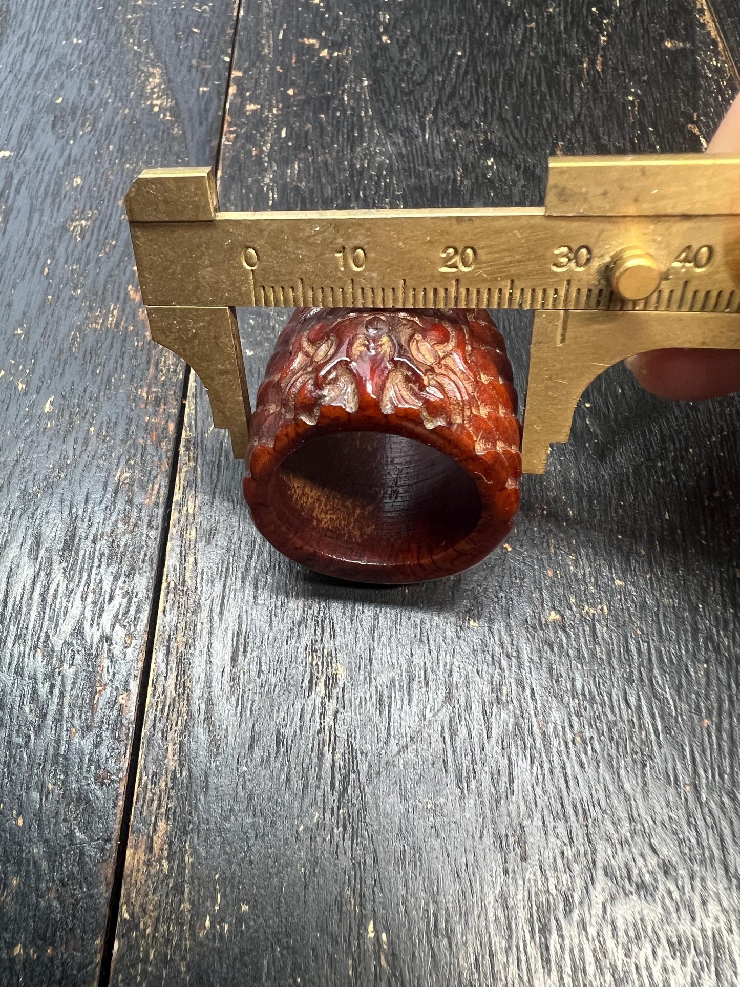 Hand-Carved Yak Bone Dragon Ring | Gandhanra Men’s Thumb Ring | Tibetan Style Fixed Size Ring | Boho Gothic Bone Carving Jewelry