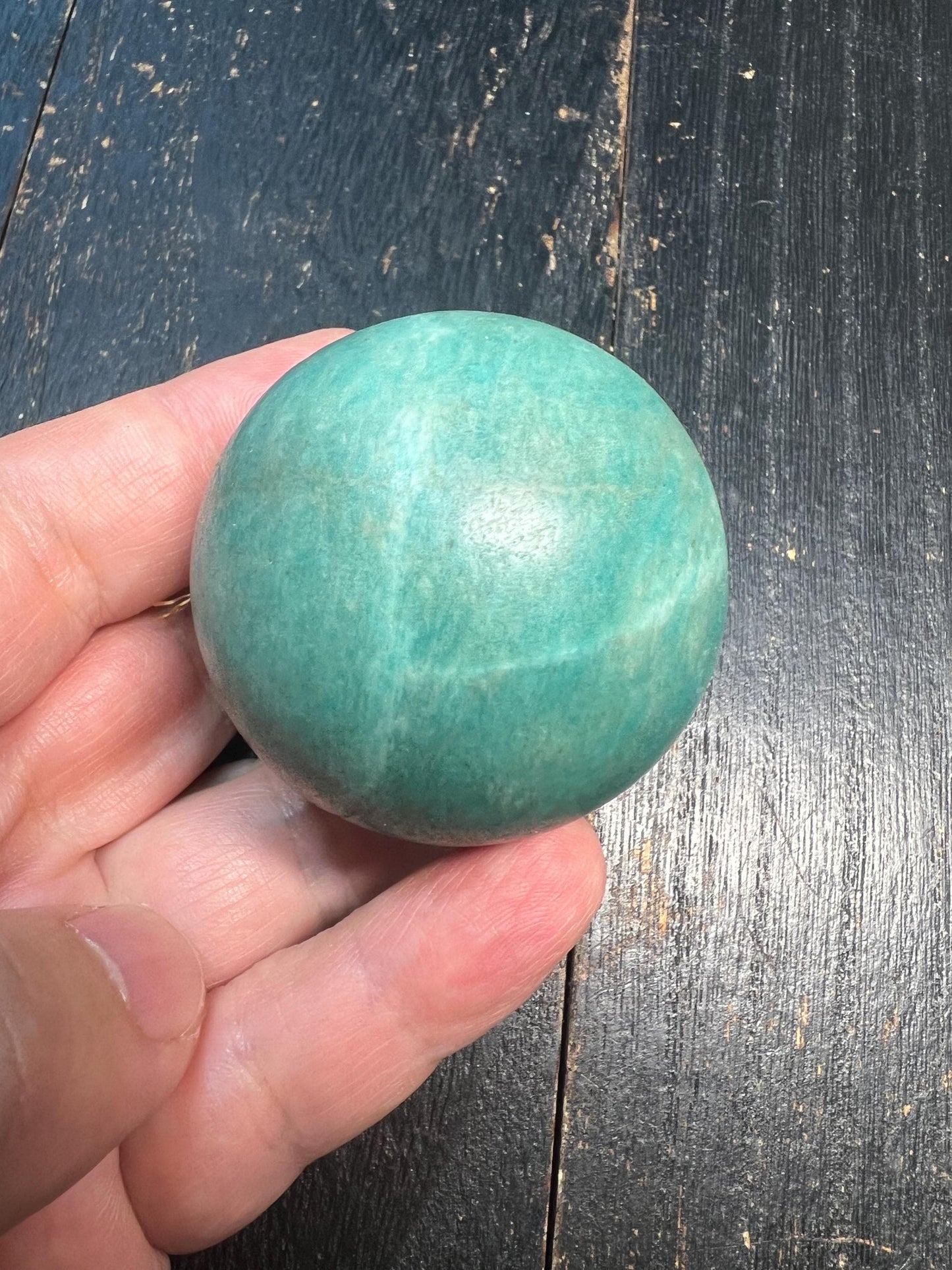 47mm Natural Amazonite Tianhe Stone Drilled Sphere Bead | 159g Large Guru Bead for Mala Necklace Pendant | Healing Crystal Jewelry Making