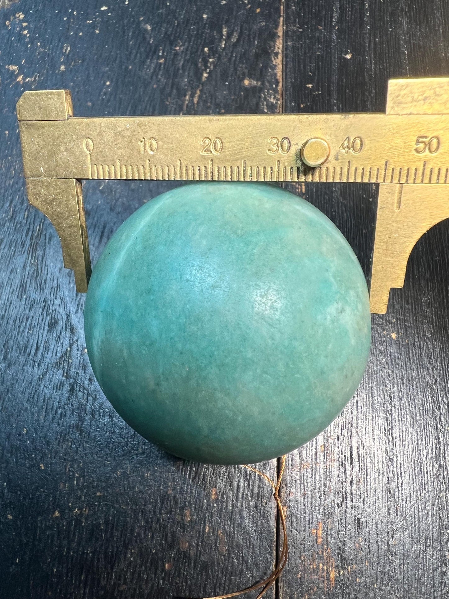 47mm Natural Amazonite Tianhe Stone Drilled Sphere Bead | 159g Large Guru Bead for Mala Necklace Pendant | Healing Crystal Jewelry Making