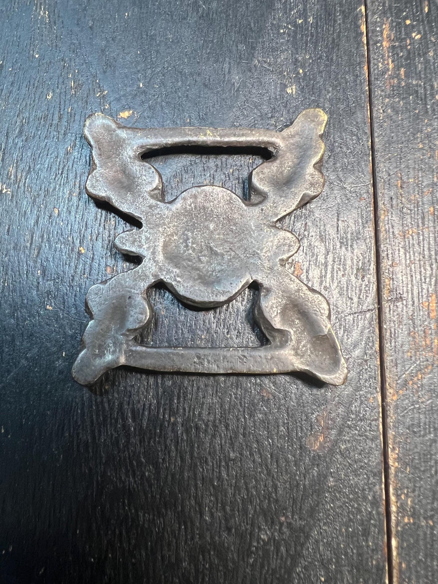 Vintage Tibetan Brass Sutra Clasp with Sacred Om Symbol