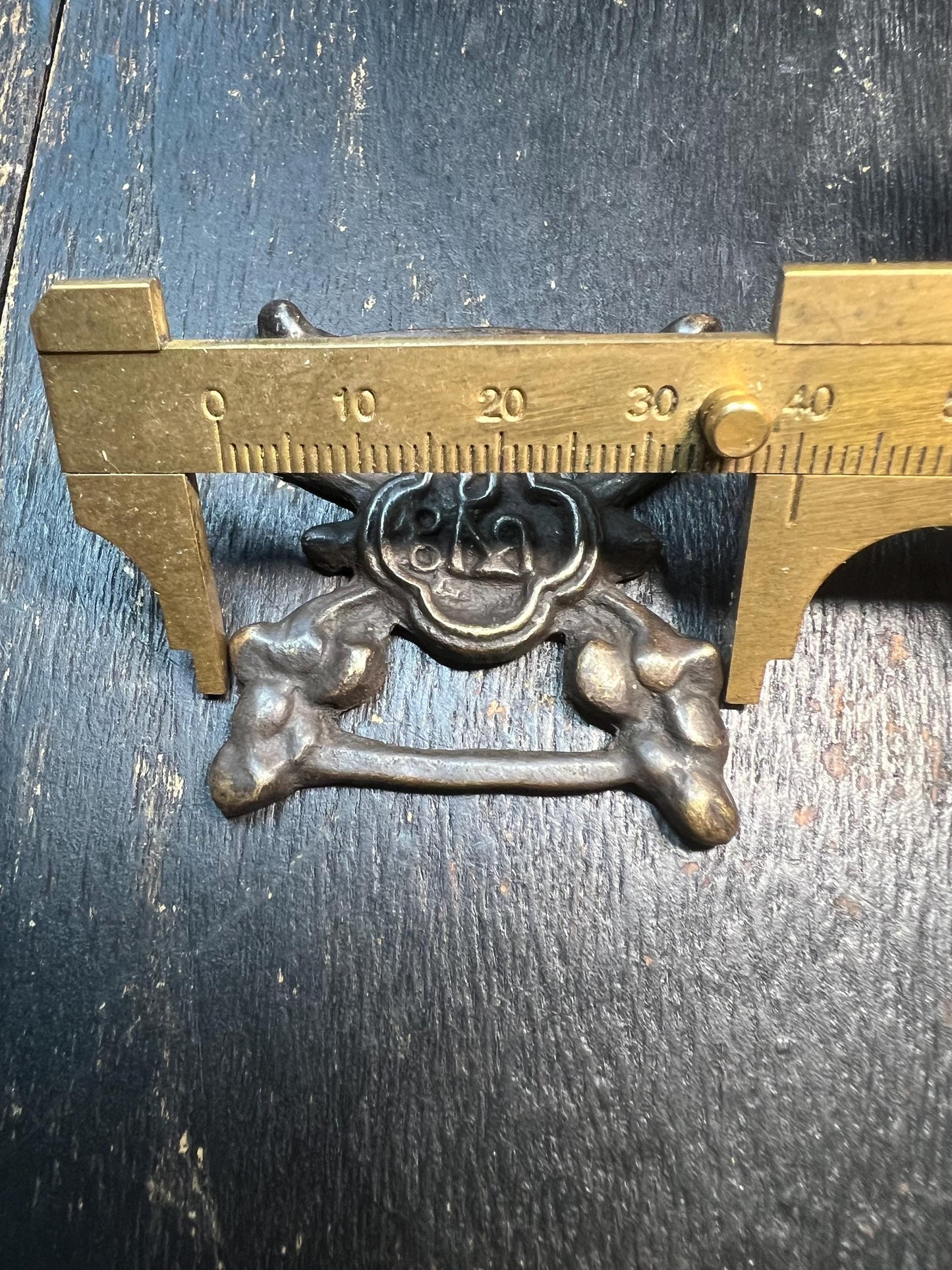 Vintage Tibetan Brass Sutra Clasp with Sacred Om Symbol