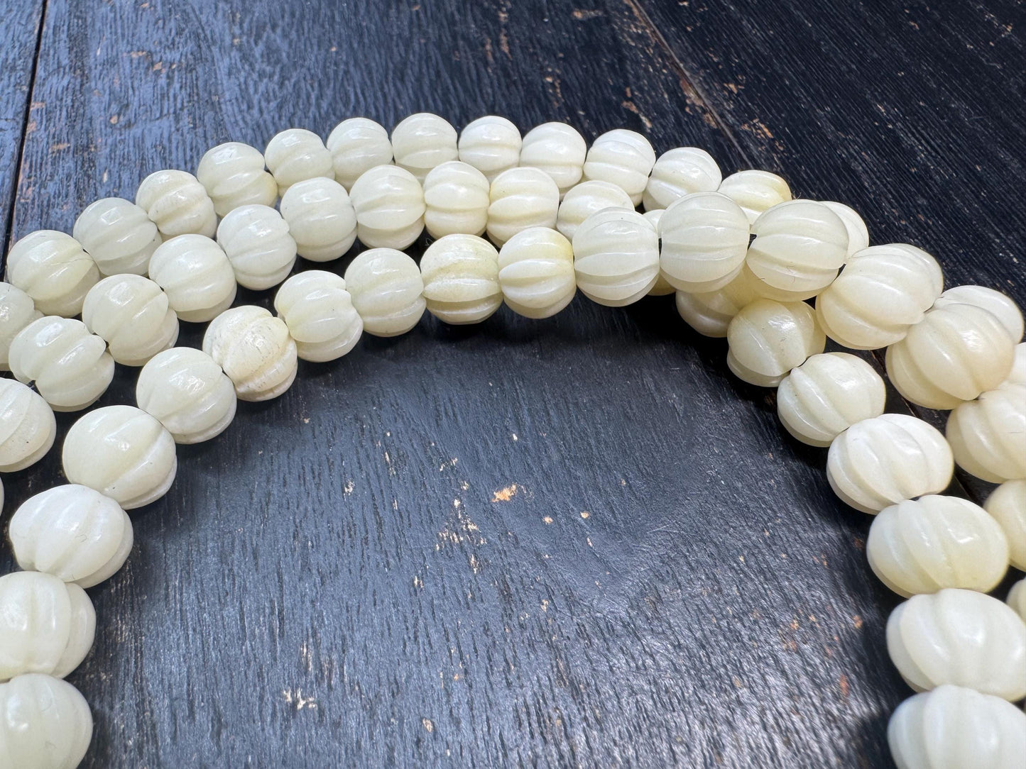 Hand-Carved 10mm Bone 108 Mala Necklace 34” - Vajra Bodhi & Yak Bone Skull Guru Bead, Tibetan Buddhist Prayer Beads