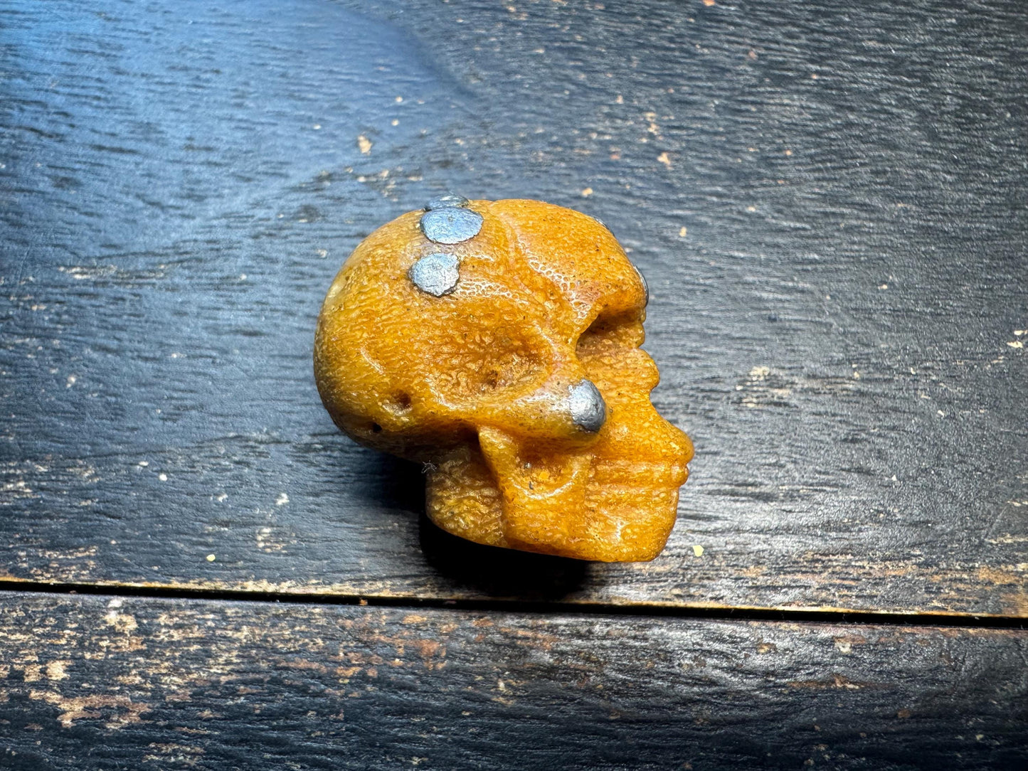 Hand-Carved Aluminum Inlaid Yak Bone Skull Beads (Chödipati) - Small Hole Tibetan Citipati Beads for Mala, Prayer Beads, Jewelry - Nepal Art
