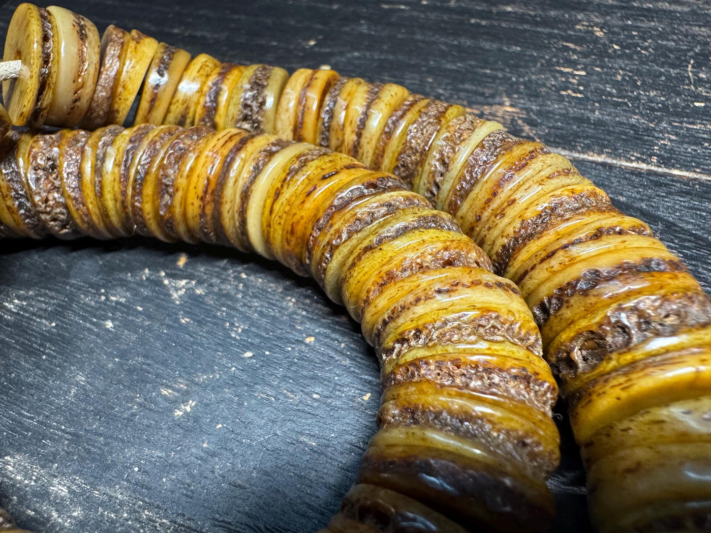 18mm Handmade Tibetan Yak Bone Mala: 108 Buddhist Prayer Beads