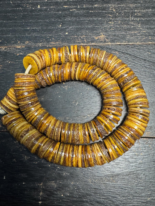 18mm Handmade Tibetan Yak Bone Mala: 108 Buddhist Prayer Beads