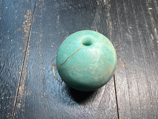 47mm Natural Amazonite Tianhe Stone Drilled Sphere Bead | 159g Large Guru Bead for Mala Necklace Pendant | Healing Crystal Jewelry Making