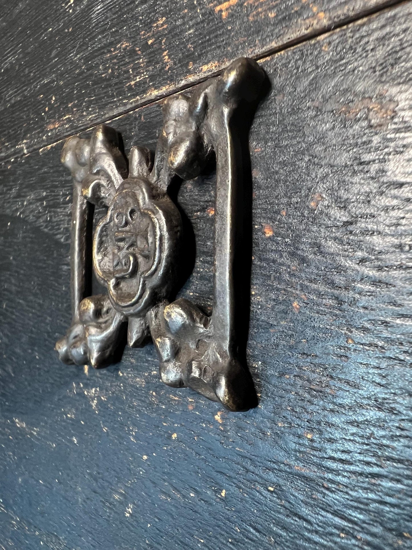 Vintage Tibetan Brass Sutra Clasp with Sacred Om Symbol